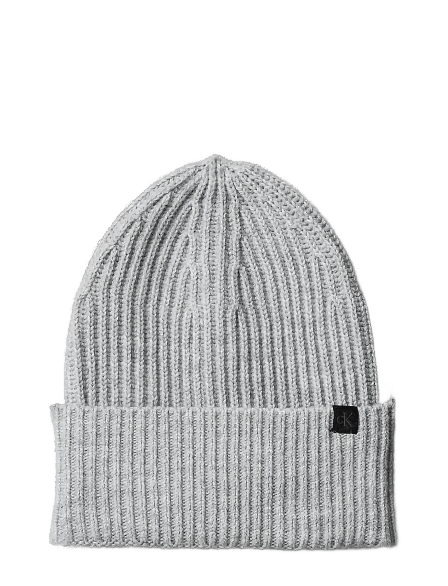 Calvin Klein - MONOGRAM RIB BEANIE - beanies - snow heather - 1