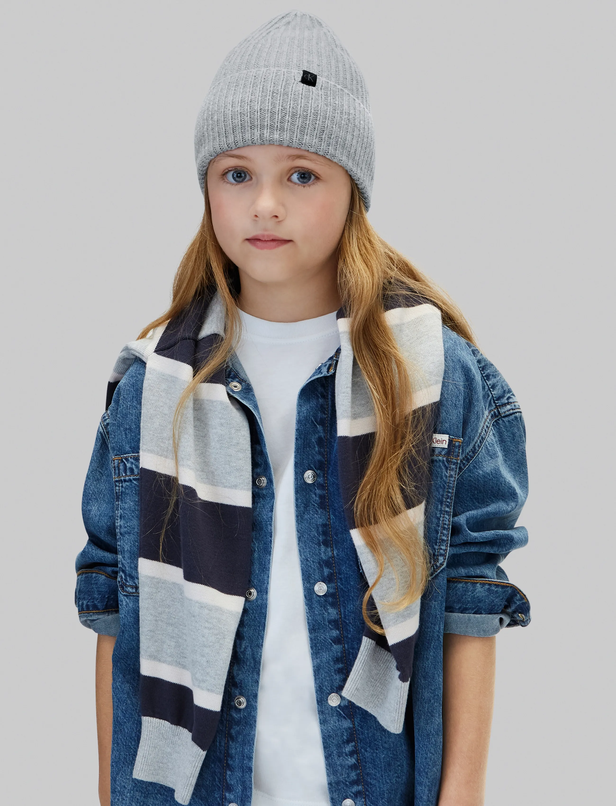 Calvin Klein MONOGRAM RIB BEANIE - Calvin Klein - SNOW HEATHER / grey