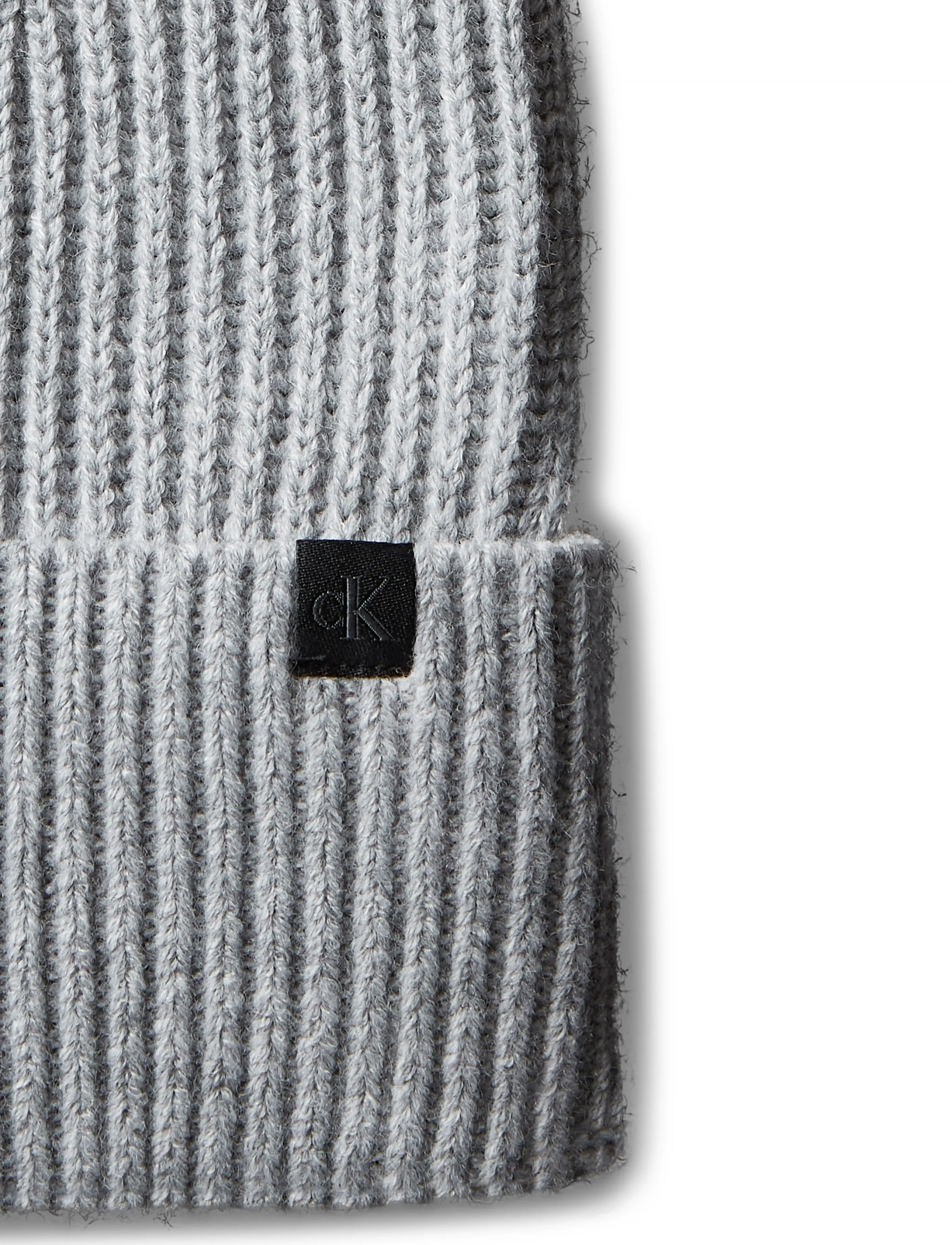 Calvin Klein - MONOGRAM RIB BEANIE - beanies - snow heather - 3