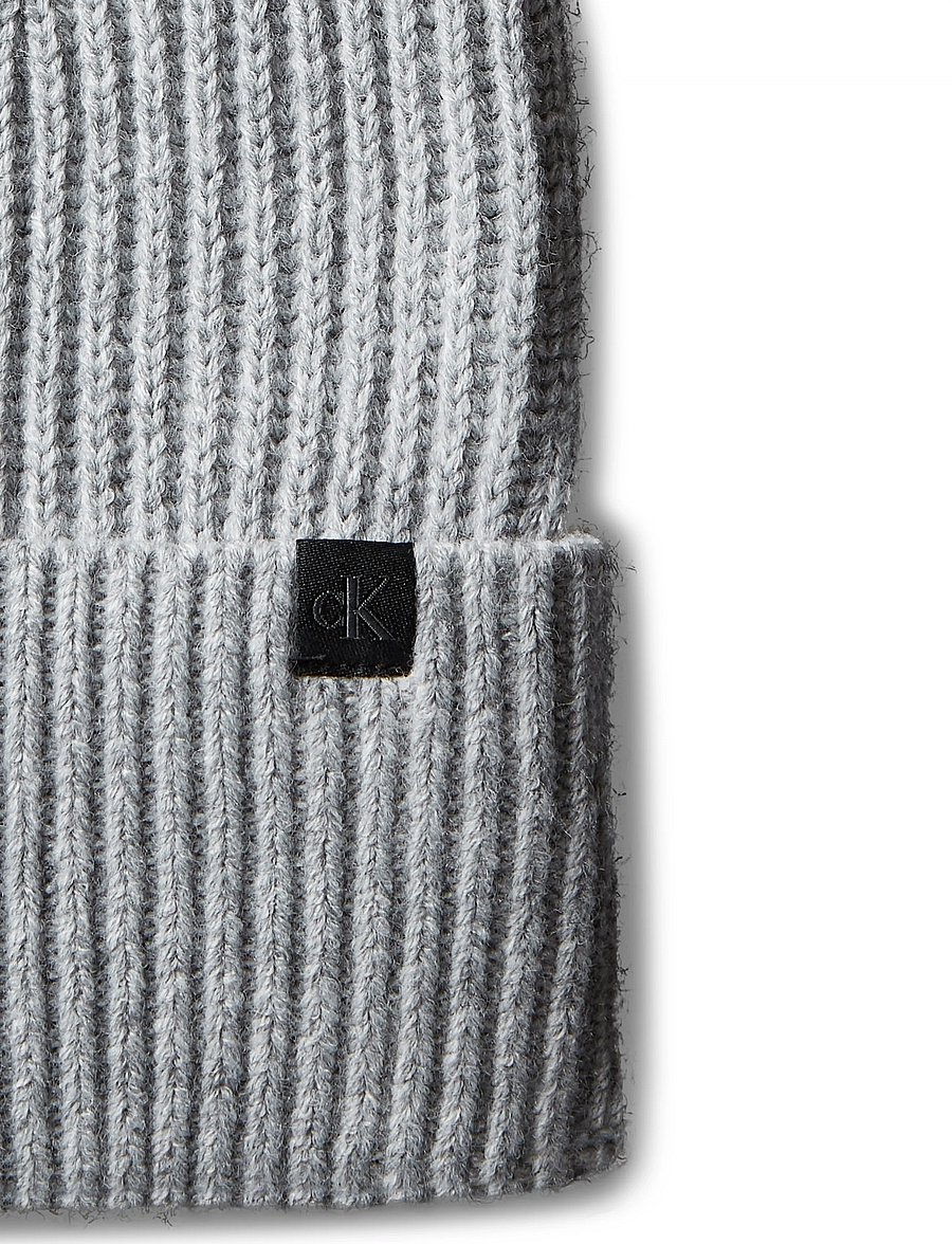 Calvin Klein - MONOGRAM RIB BEANIE - beanies - snow heather - 3