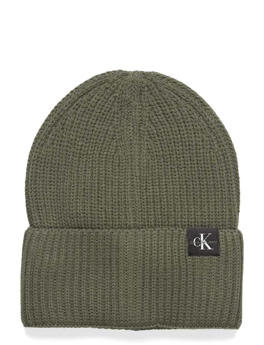 Calvin Klein - MONOGRAM RIB BEANIE - beanies - thyme - 1