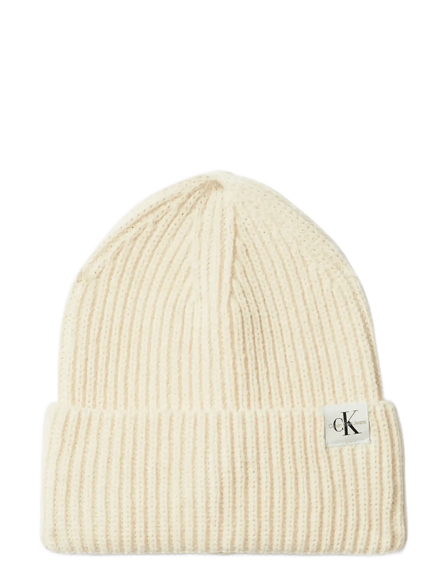 Calvin Klein - MONOGRAM RIB BEANIE - beanies - whitecap gray - 0