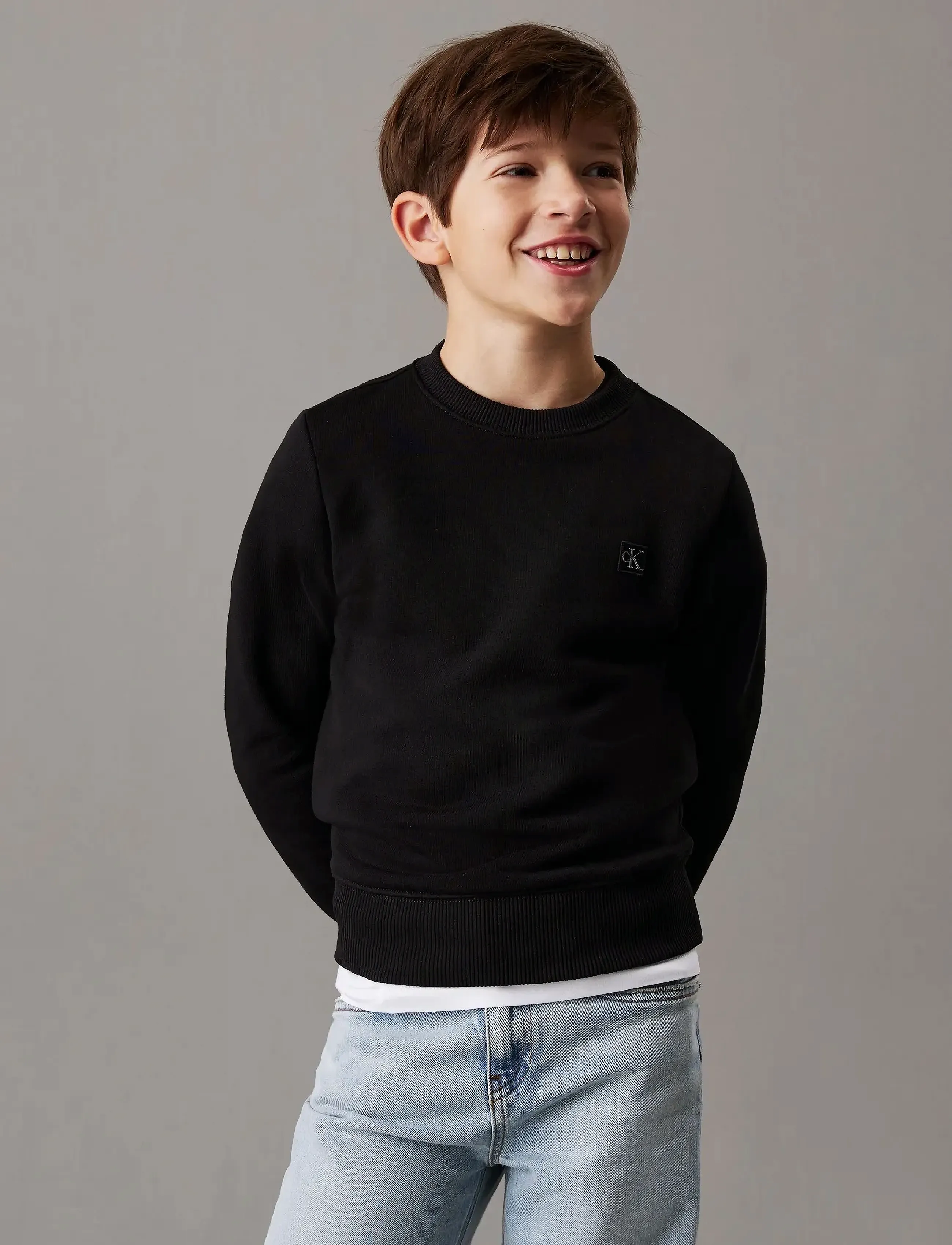 Calvin Klein - MONO MINI BADGE REG CN - sweatshirts - ck black - 0
