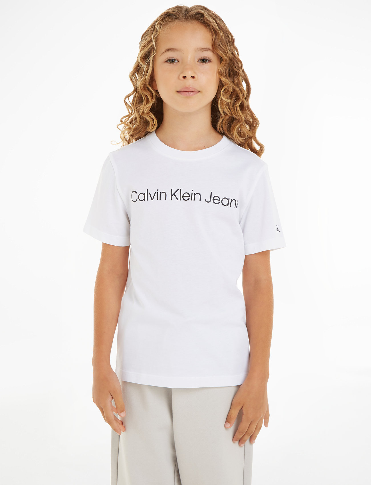 Calvin Klein - INST. LOGO SS T-SHIRT - kortærmede t-shirts - bright white - 1