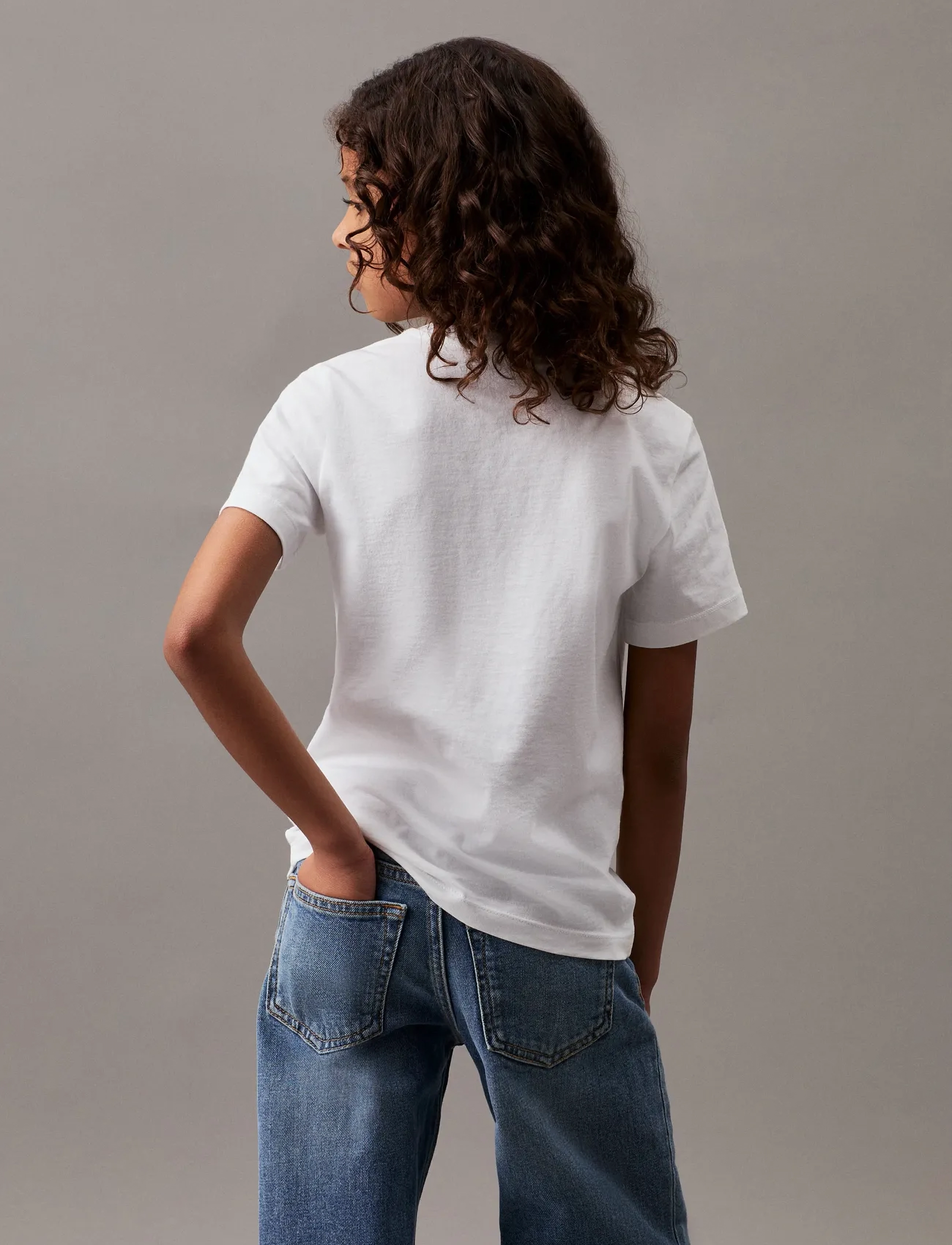Calvin Klein - CHEST MONOGRAM T-SHIRT - short-sleeved t-shirts - bright white - 3