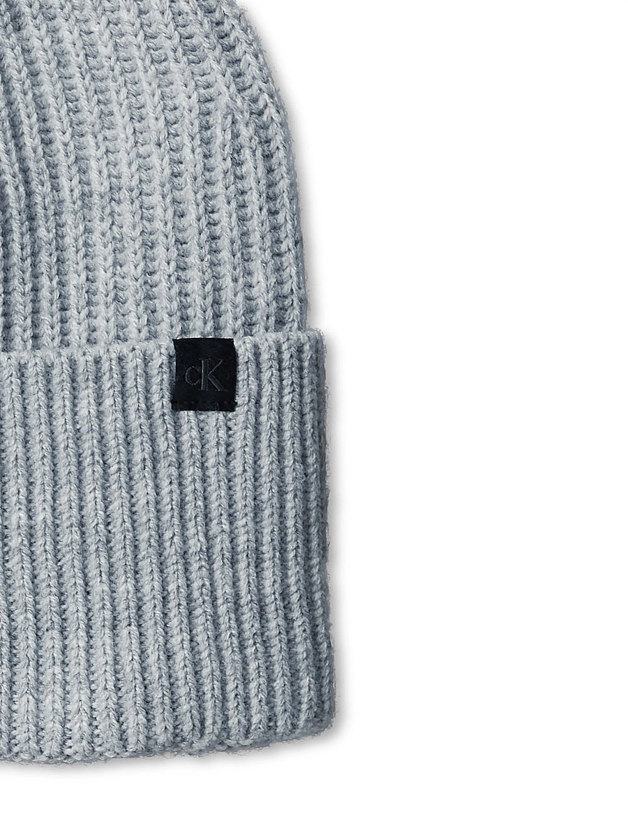 Calvin Klein - MONOGRAM RIB SCARF BEANIE SET - talveaksessuaaride komplektid - snow heather bc01 - 3