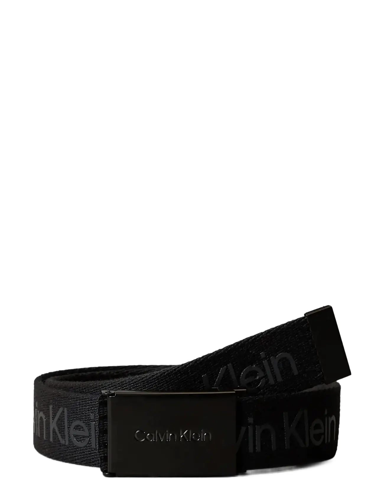 Calvin Klein CALVIN LOGO CANVAS BELT - Vyöt - CK BLACK / black