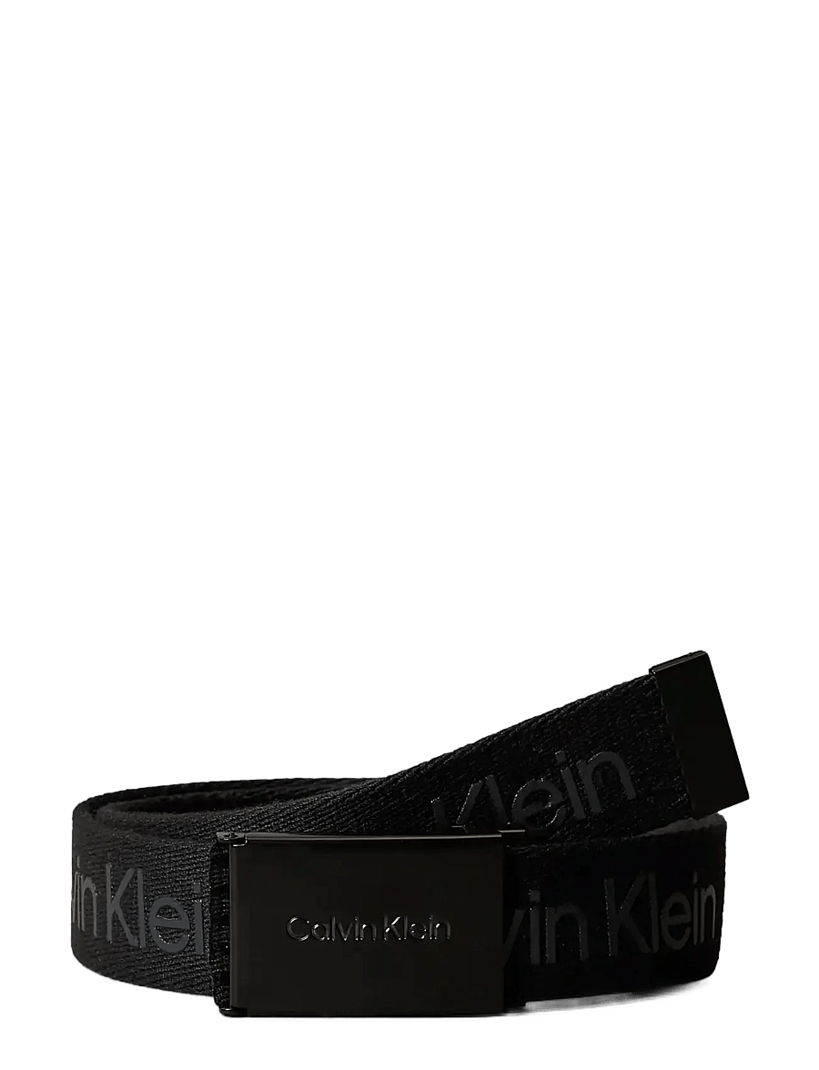 Calvin Klein - CALVIN LOGO CANVAS BELT - casual bælter - ck black - 0