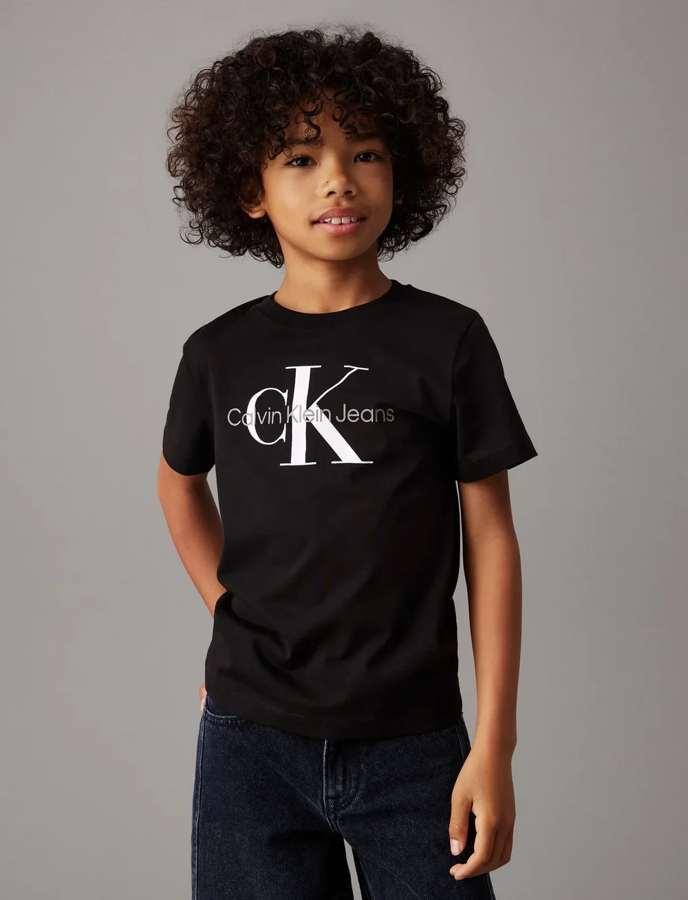 Calvin Klein - CK MONOGRAM SS T-SHIRT - kortærmede t-shirts - ck black - 0