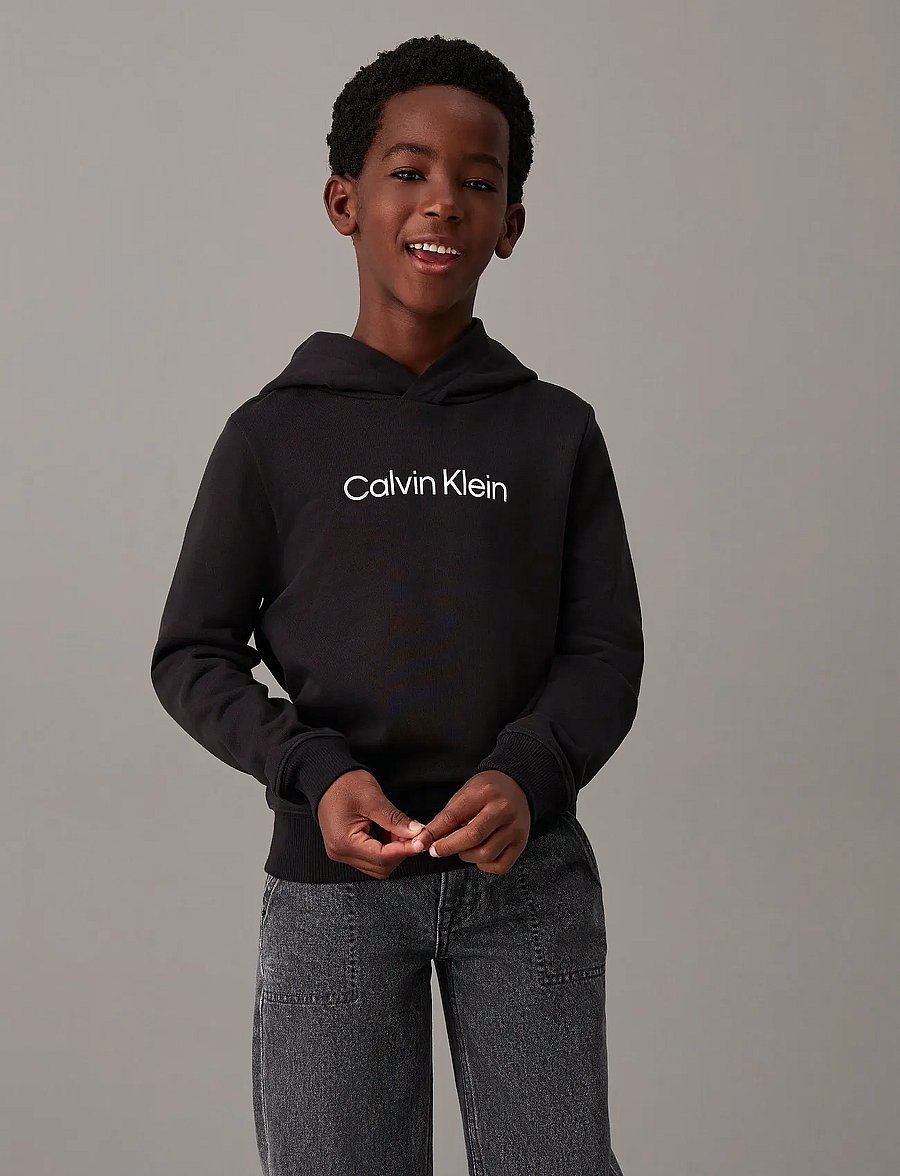 Calvin Klein - INST. LOGO REG. TERRY HOODIE - kapuzenpullover - ck black - 0