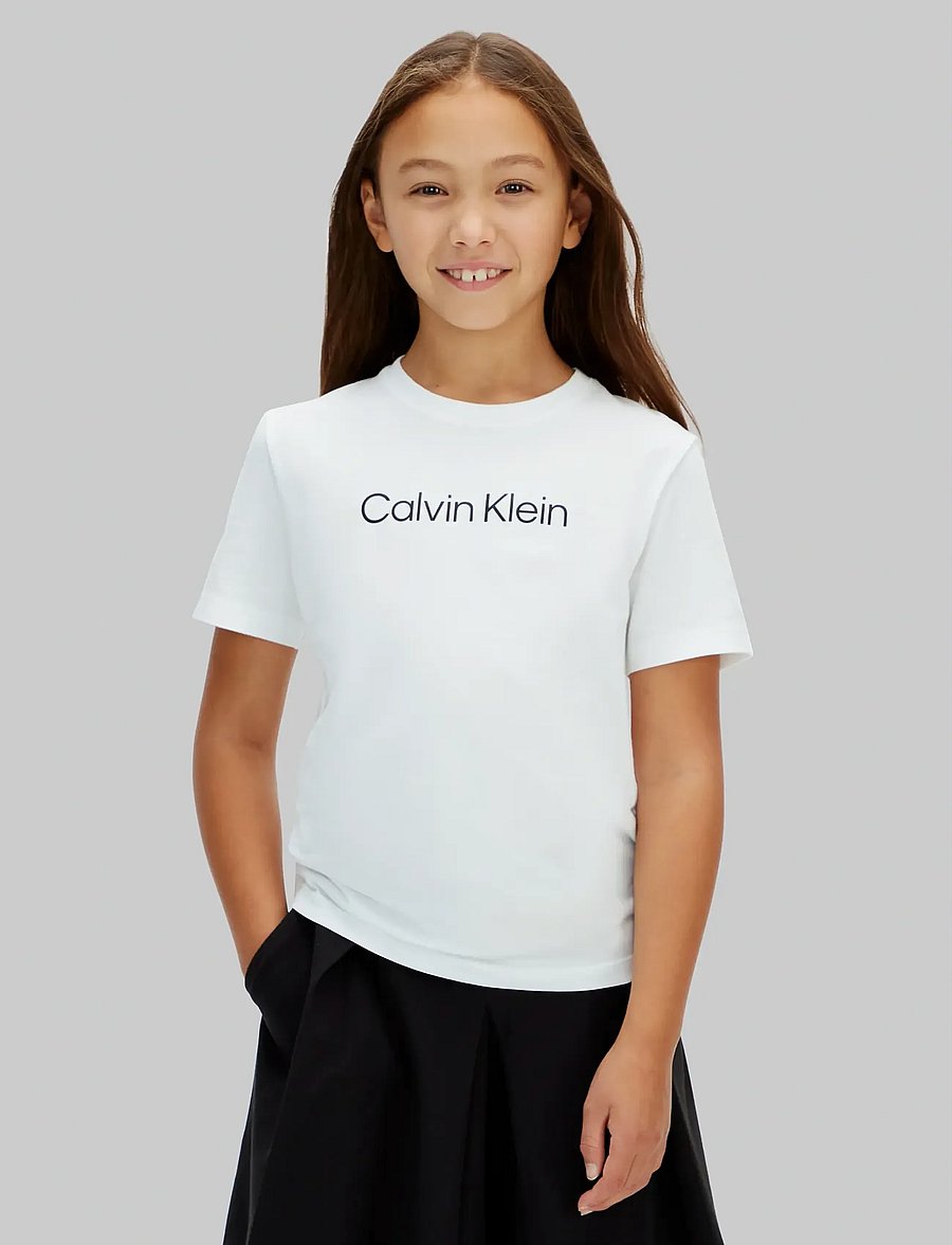 Calvin Klein - INST. LOGO SS T-SHIRT - kortærmede t-shirts - bright white - 0