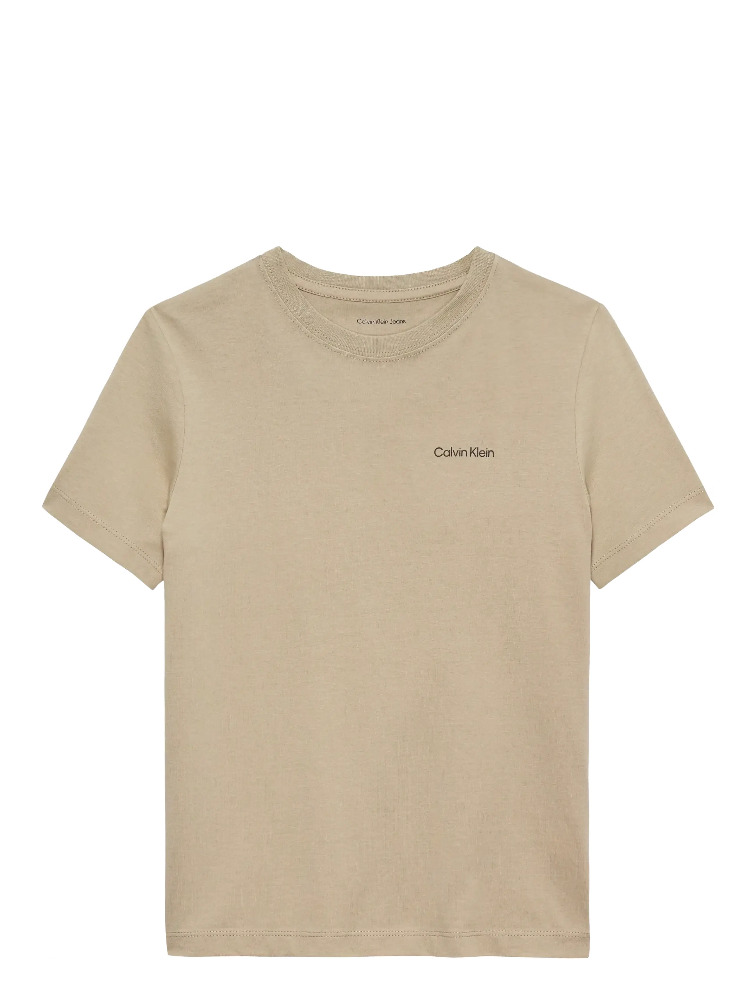 Calvin Klein CHEST INST.LOGO SS T-SHIRT - Toppe og t-shirts - ANCIENT MARBLE / beige