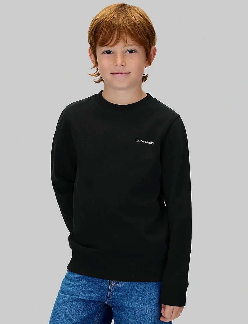 Calvin Klein - CHEST INST. LOGO REGULAR CN - džemperiai - ck black - 0