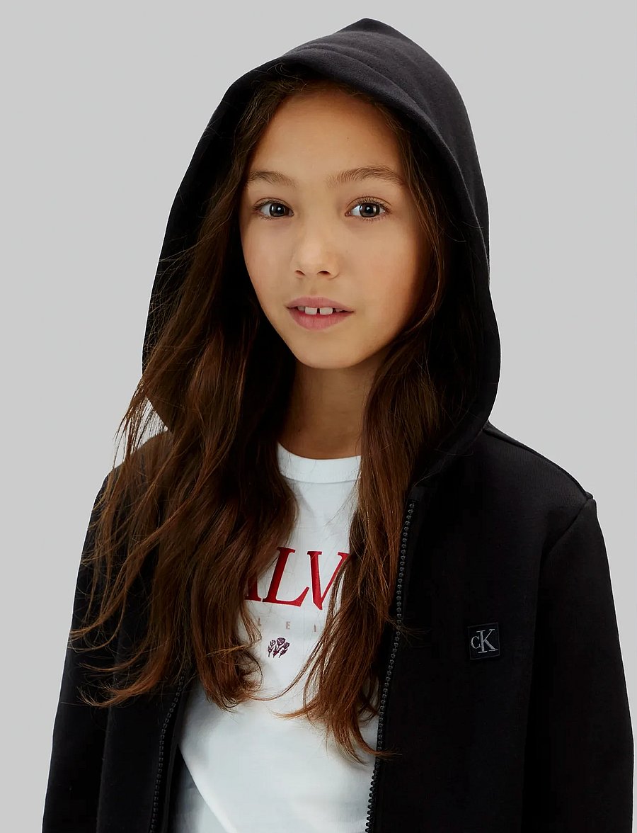 Calvin Klein - MINI BADGE ZIP-THROUGH - kapuzenpullover - ck black - 5