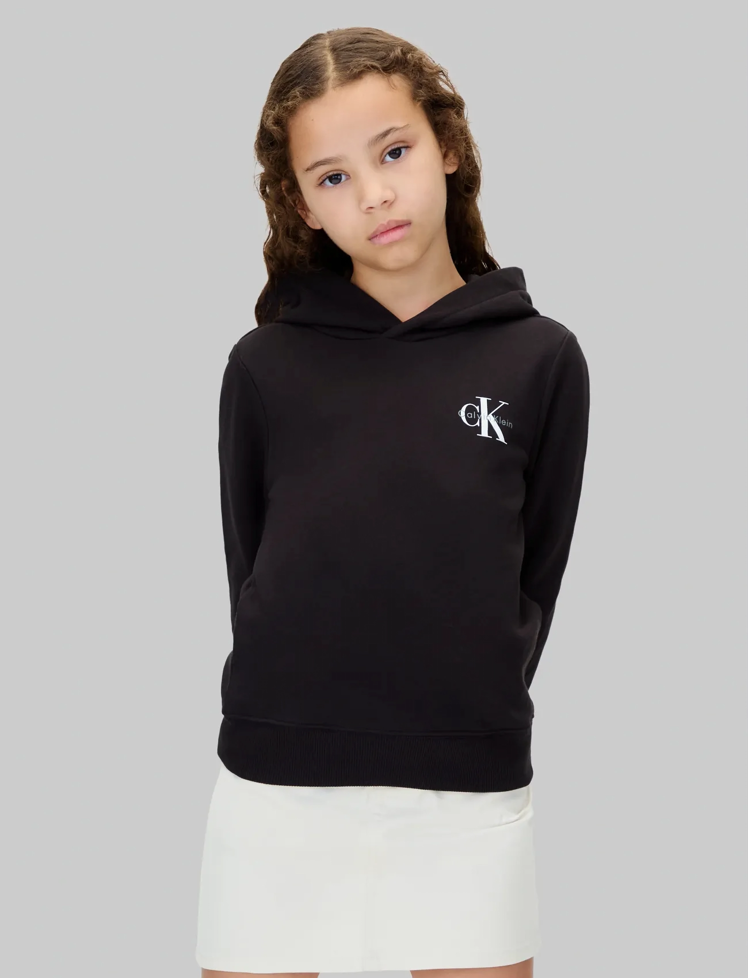 Calvin Klein SMALL MONOGRAM HOODIE - Yläosat - CK BLACK / black
