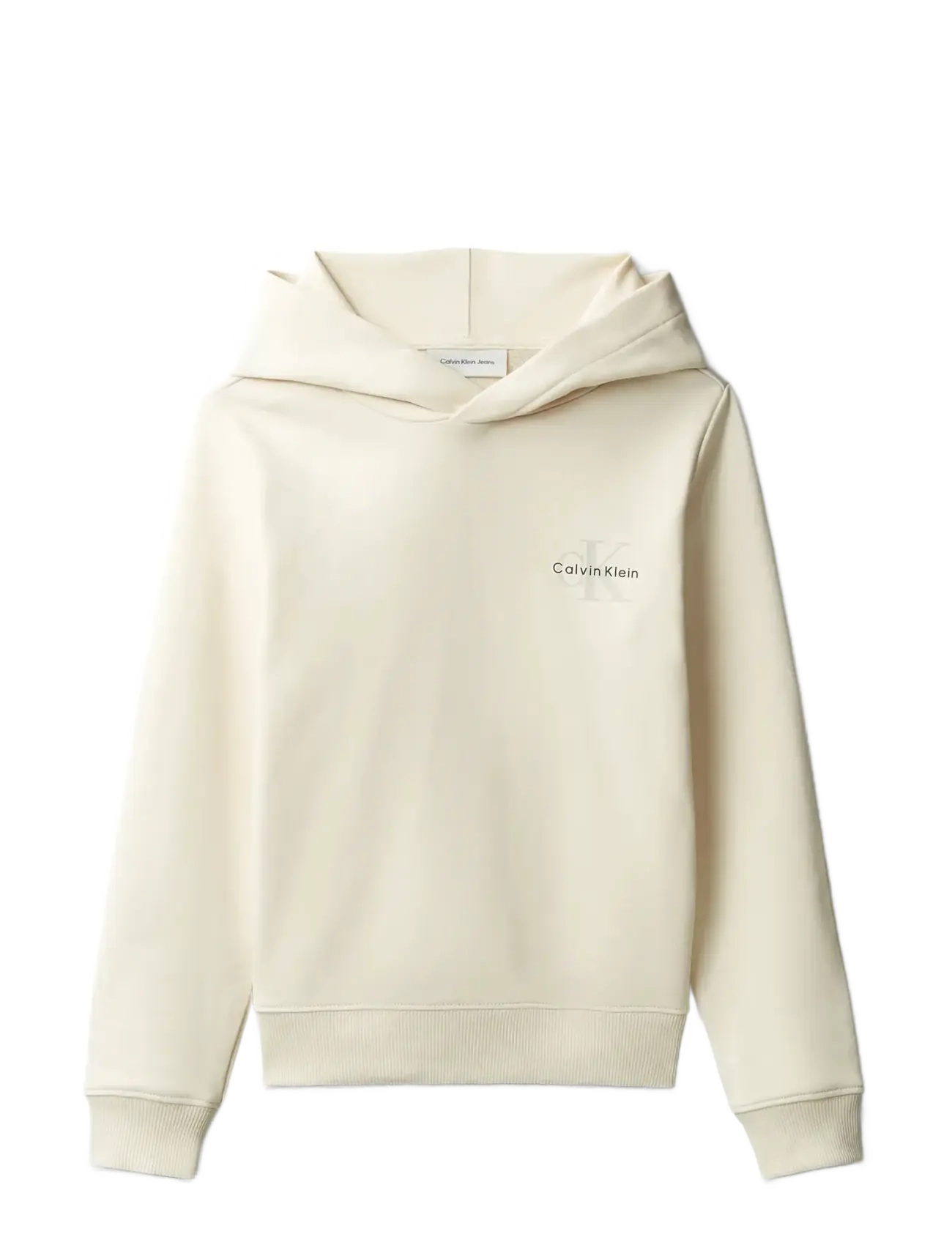 Calvin Klein SMALL MONOGRAM HOODIE - Calvin Klein - WHITECAP GRAY / cream