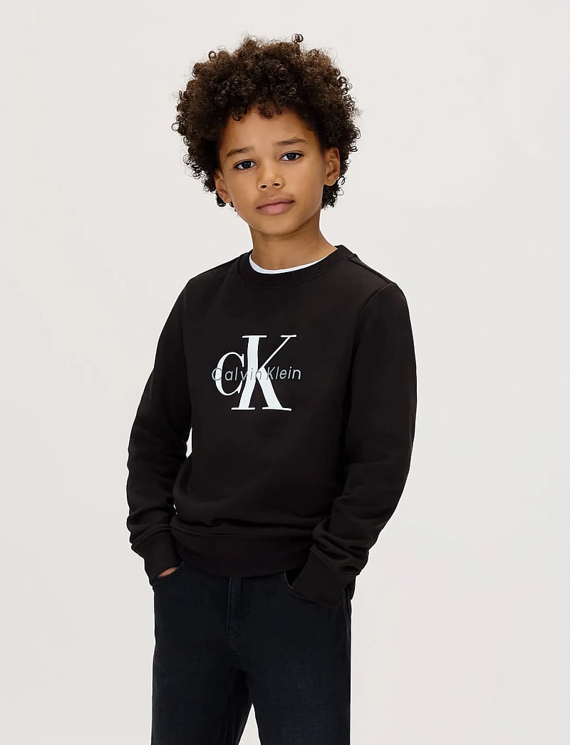 Calvin Klein - CK MONOGRAM TERRY CN SWEATSHIRT - sweatshirts - ck black - 0