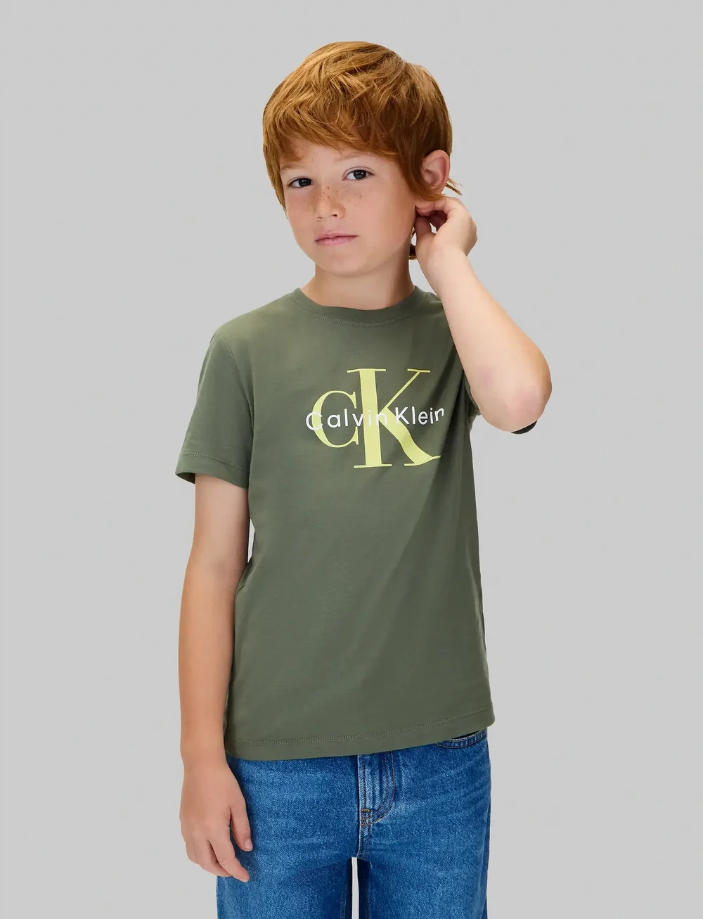 Calvin Klein - CK MONOGRAM SS T-SHIRT - kurzärmelige - thyme - 0