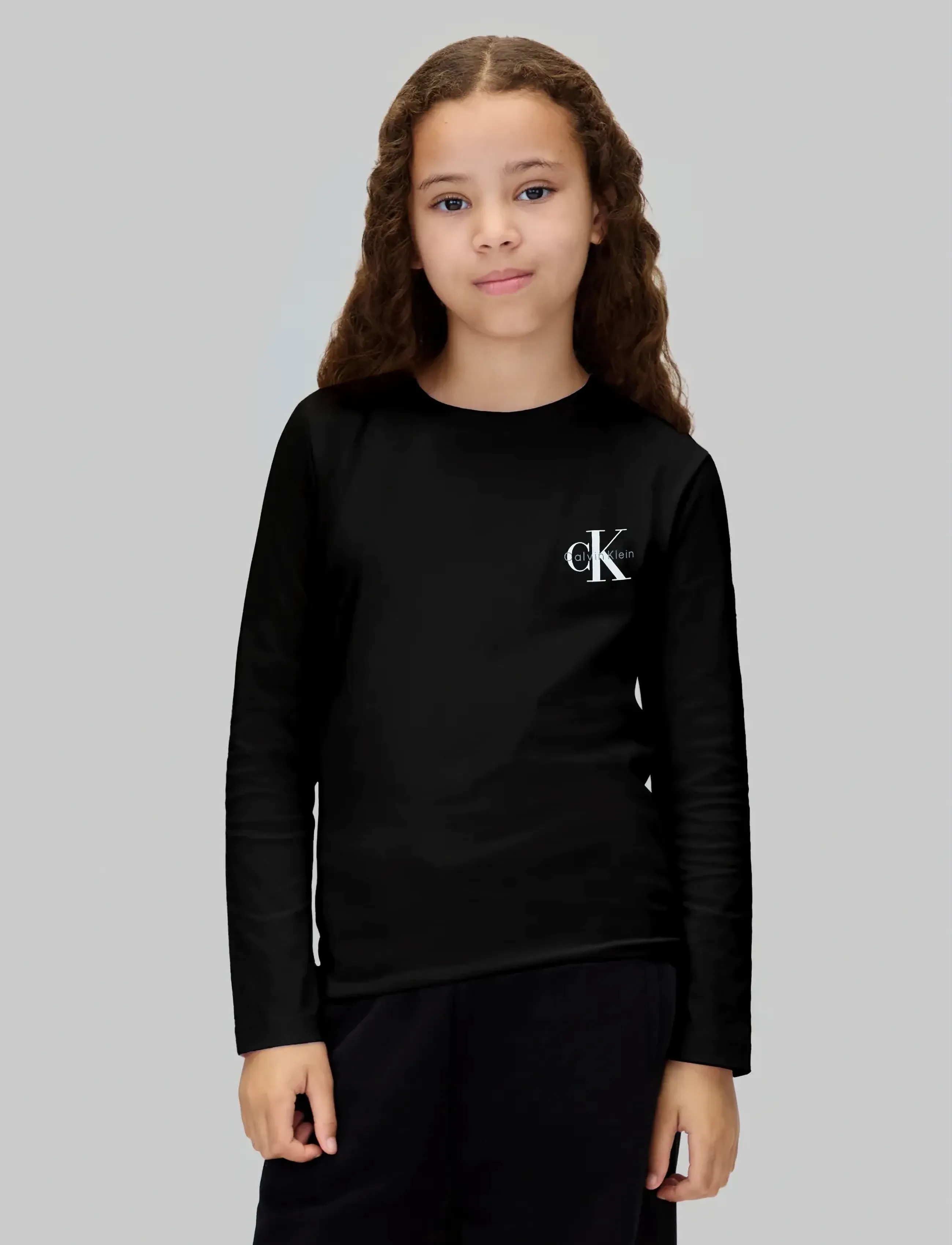Calvin Klein CHEST MONOLOGO LS T-SHIRT - Riided - CK BLACK / black