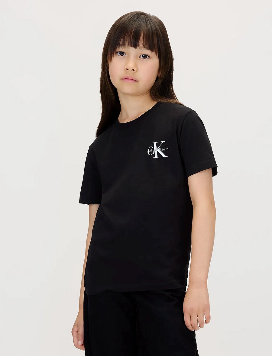 Calvin Klein - CHEST MONOLOGO SS T-SHIRT - short-sleeved t-shirts - ck black - 0