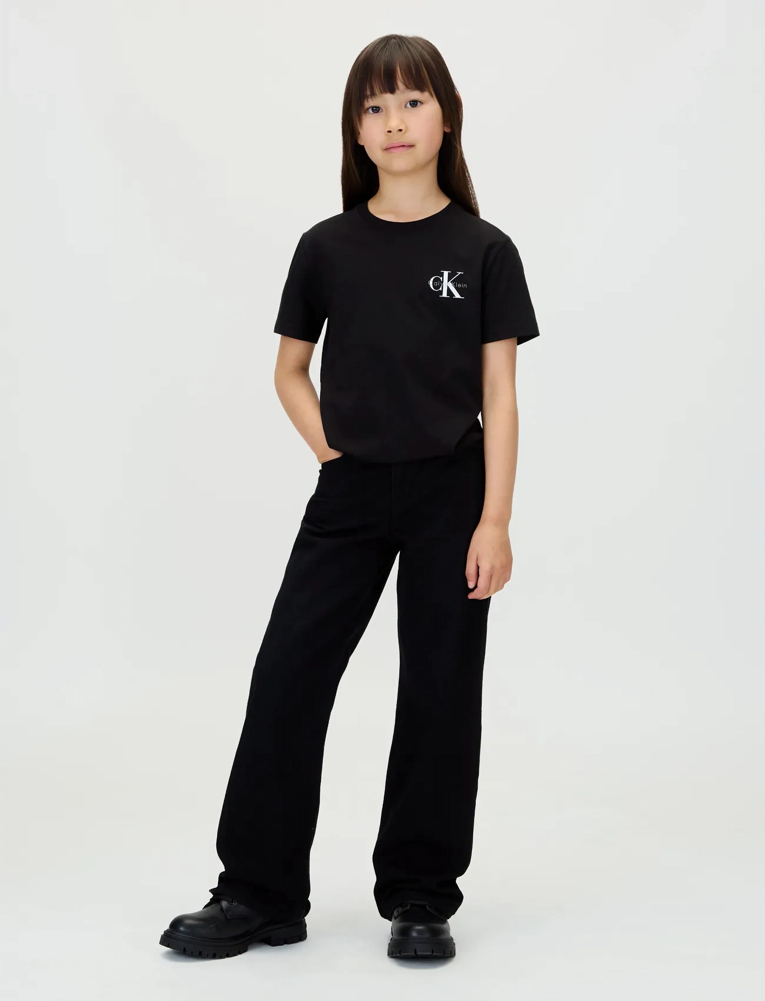 Calvin Klein - CHEST MONOLOGO SS T-SHIRT - kortærmede t-shirts - ck black - 2