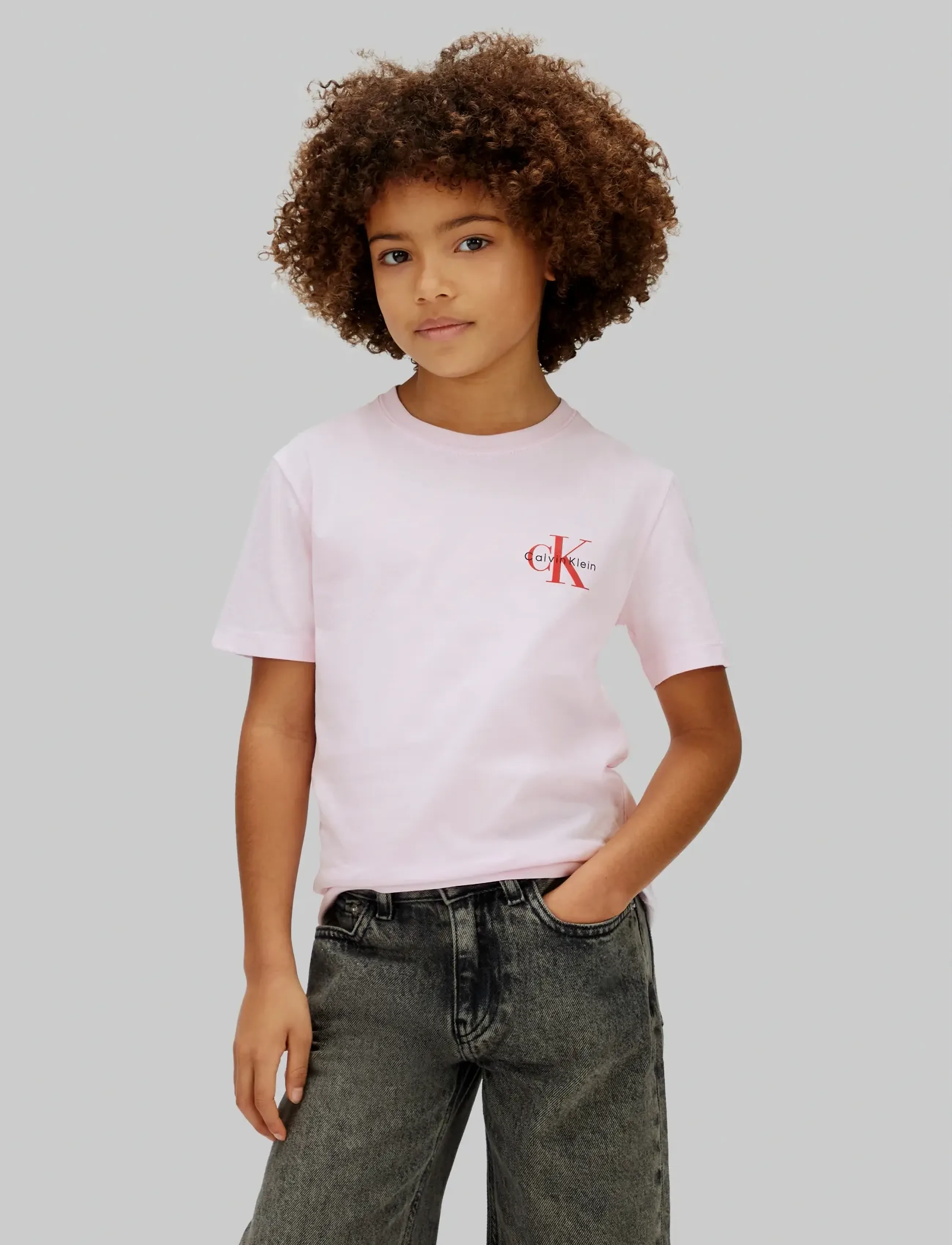 Calvin Klein CHEST MONOLOGO SS T-SHIRT - Tops - PEARLY PINK / pink/rose