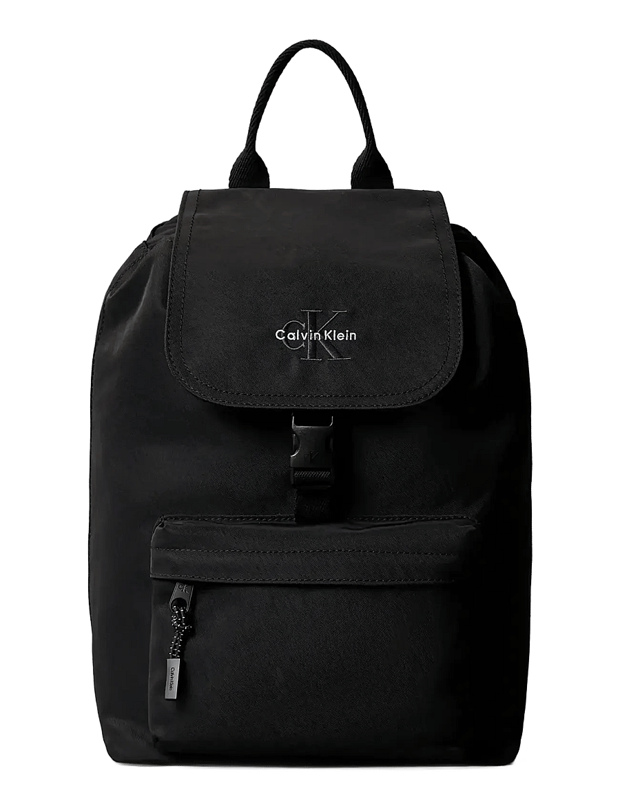 Calvin Klein - SOLID FLAP MONOLOGO BACKPACK - rygsække - ck black - 0