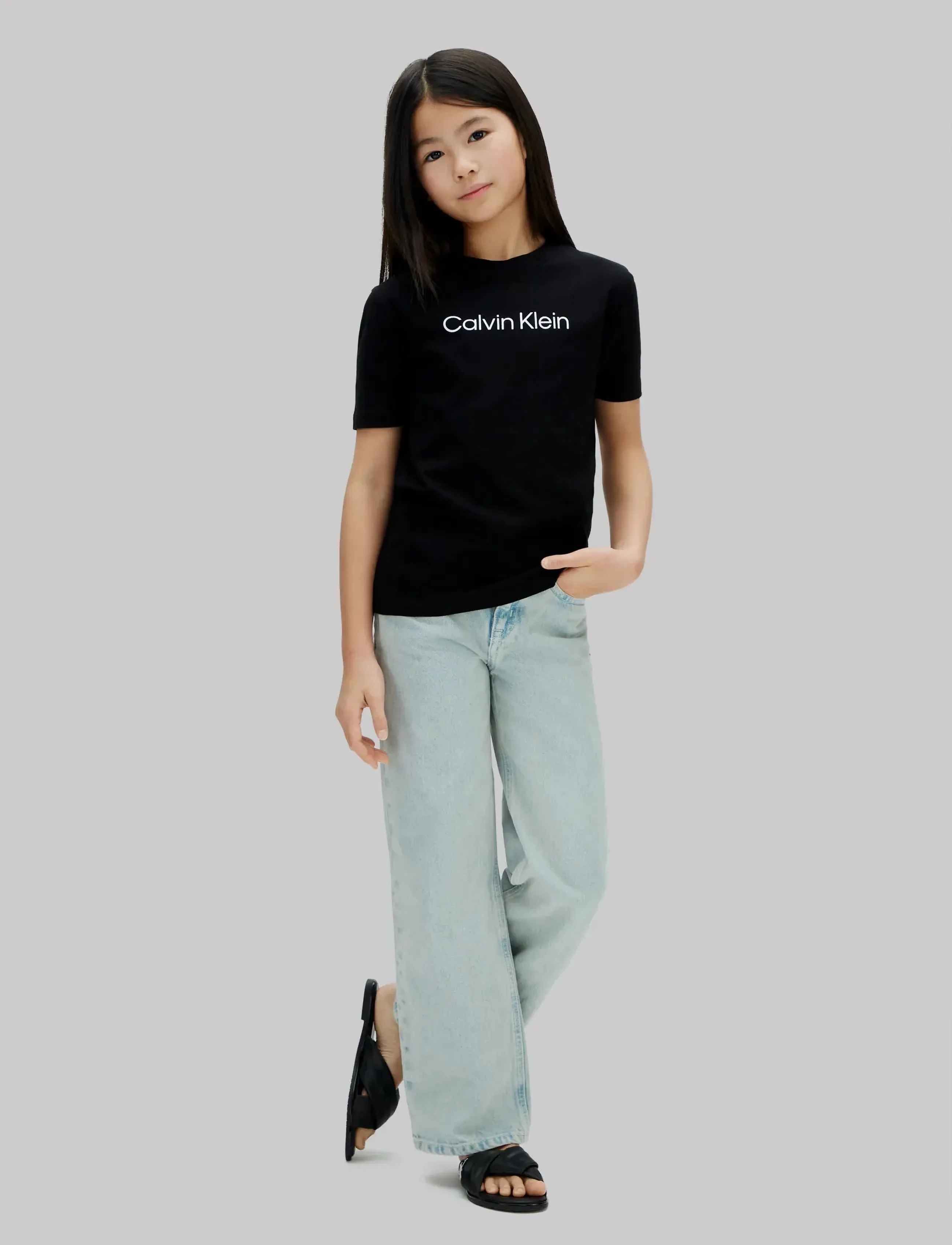 Calvin Klein - INST. LOGO SS T-SHIRT - kortærmede t-shirts - black [csi] 25cw1000175ck - 2