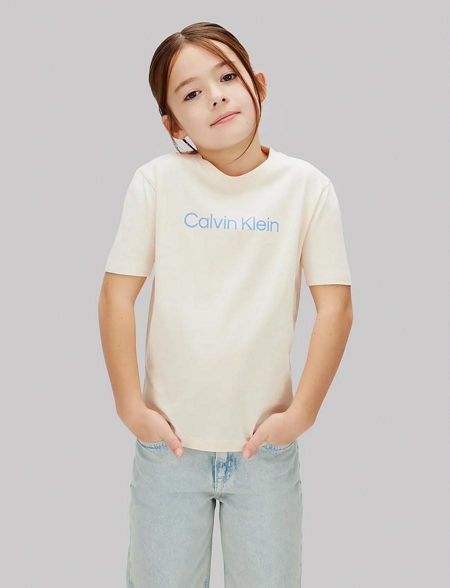Calvin Klein - INST. LOGO SS T-SHIRT - lühikeste varrukatega t-särgid - pearl 12-1304 tcx - 0