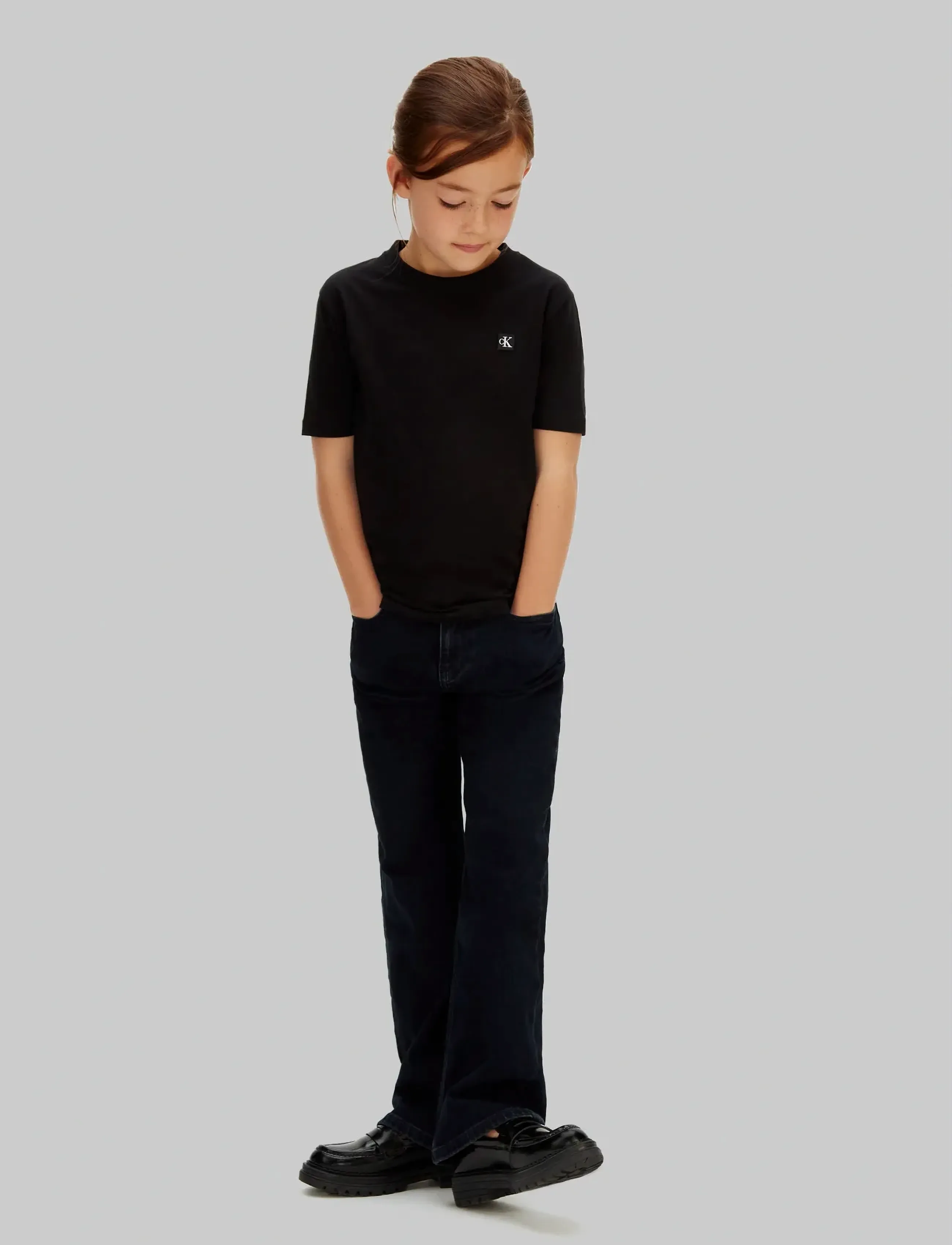 Calvin Klein MONO MINI BADGE REG T-SHIRT - Stutterma bolir - BLACK [CSI] 25CW1000175CK / black