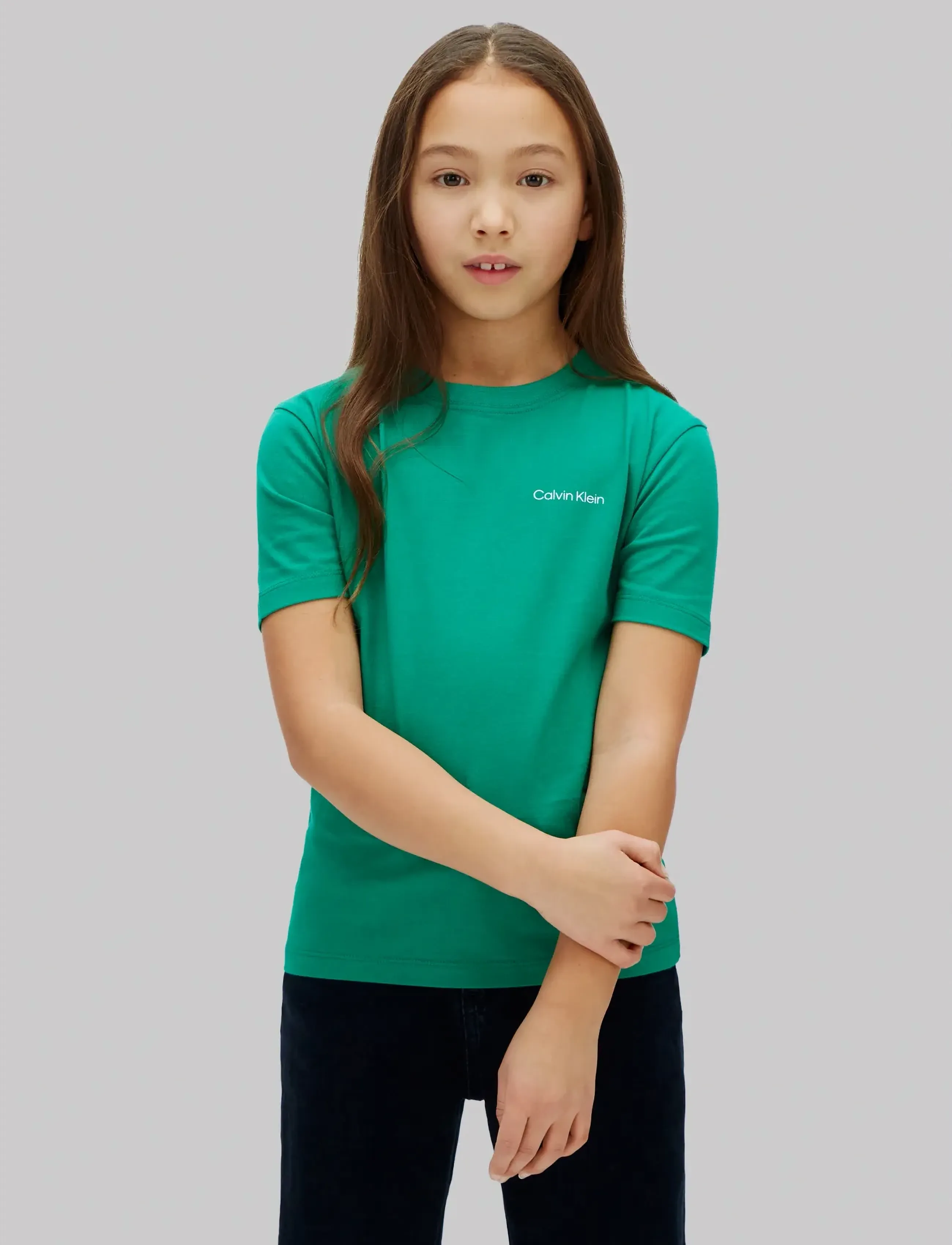 Calvin Klein CHEST INST.LOGO SS T-SHIRT - Lyhythihaiset t-paidat - LUSH MEADOW 18-5845 TCX / green