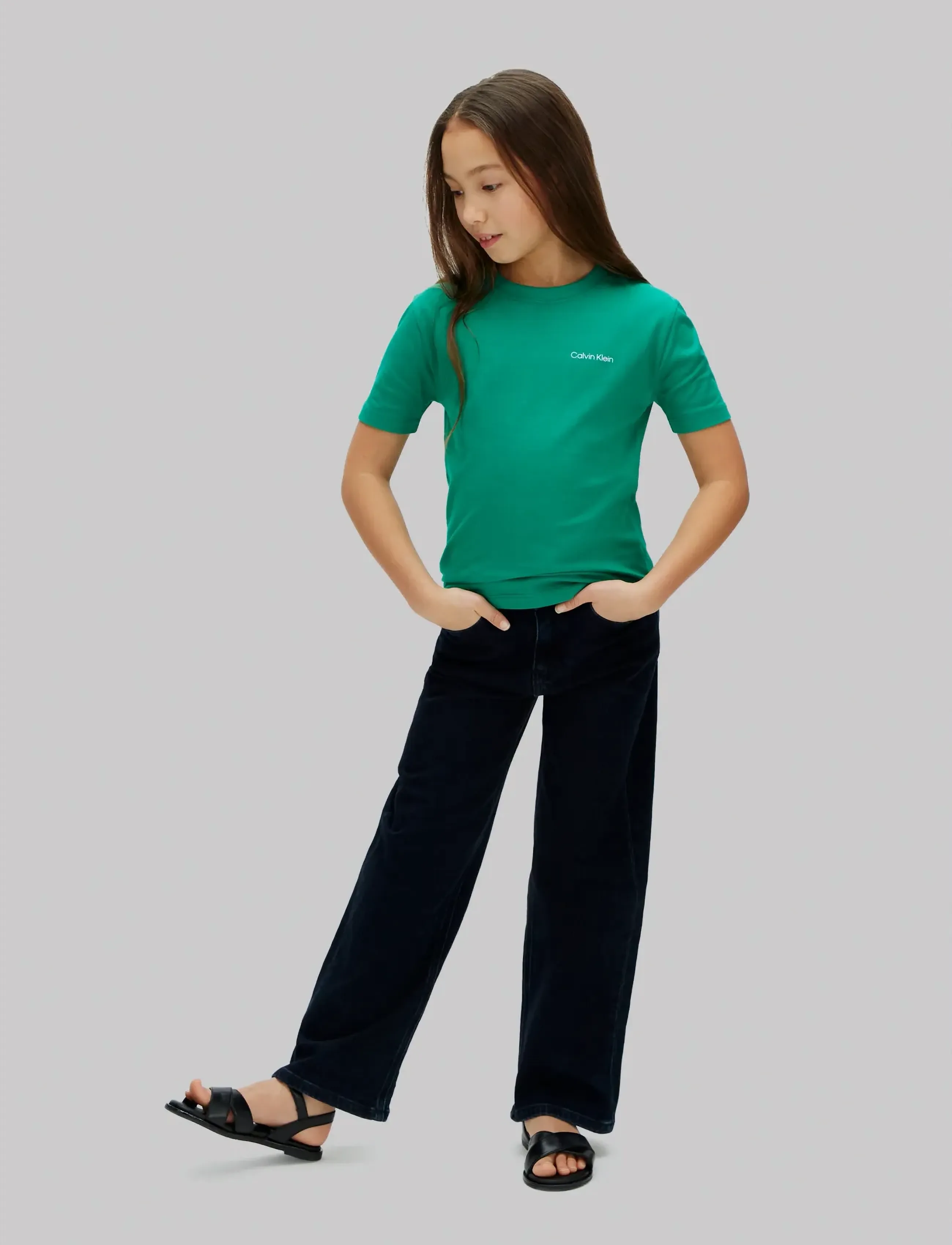 Calvin Klein - CHEST INST.LOGO SS T-SHIRT - short-sleeved t-shirts - lush meadow 18-5845 tcx - 2
