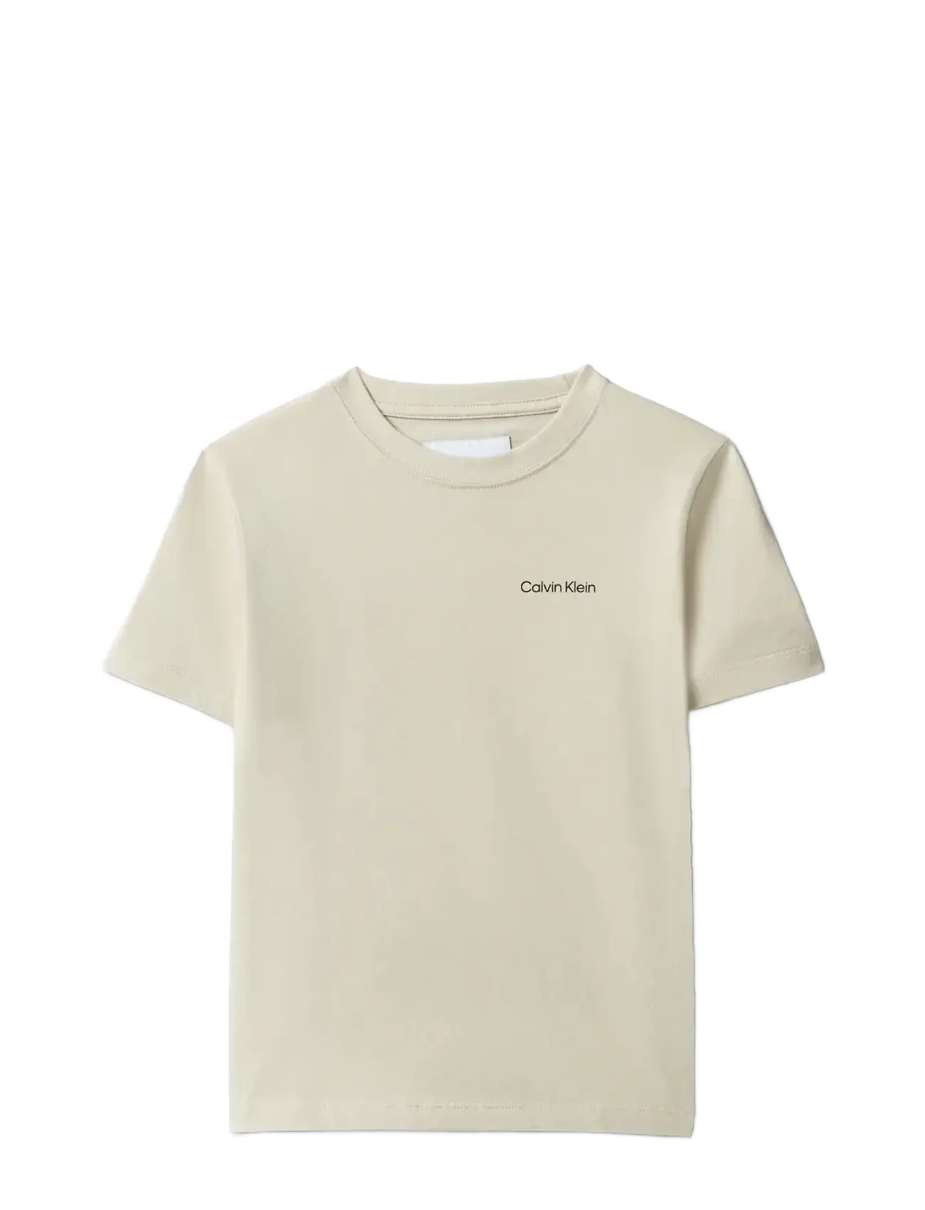 Calvin Klein CHEST INST.LOGO SS T-SHIRT - Calvin Klein - OATMEAL 13-0401 TCX / beige