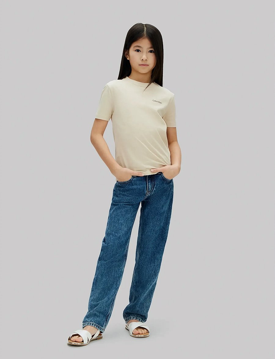 Calvin Klein - CHEST INST.LOGO SS T-SHIRT - kurzärmelige - oatmeal 13-0401 tcx - 4