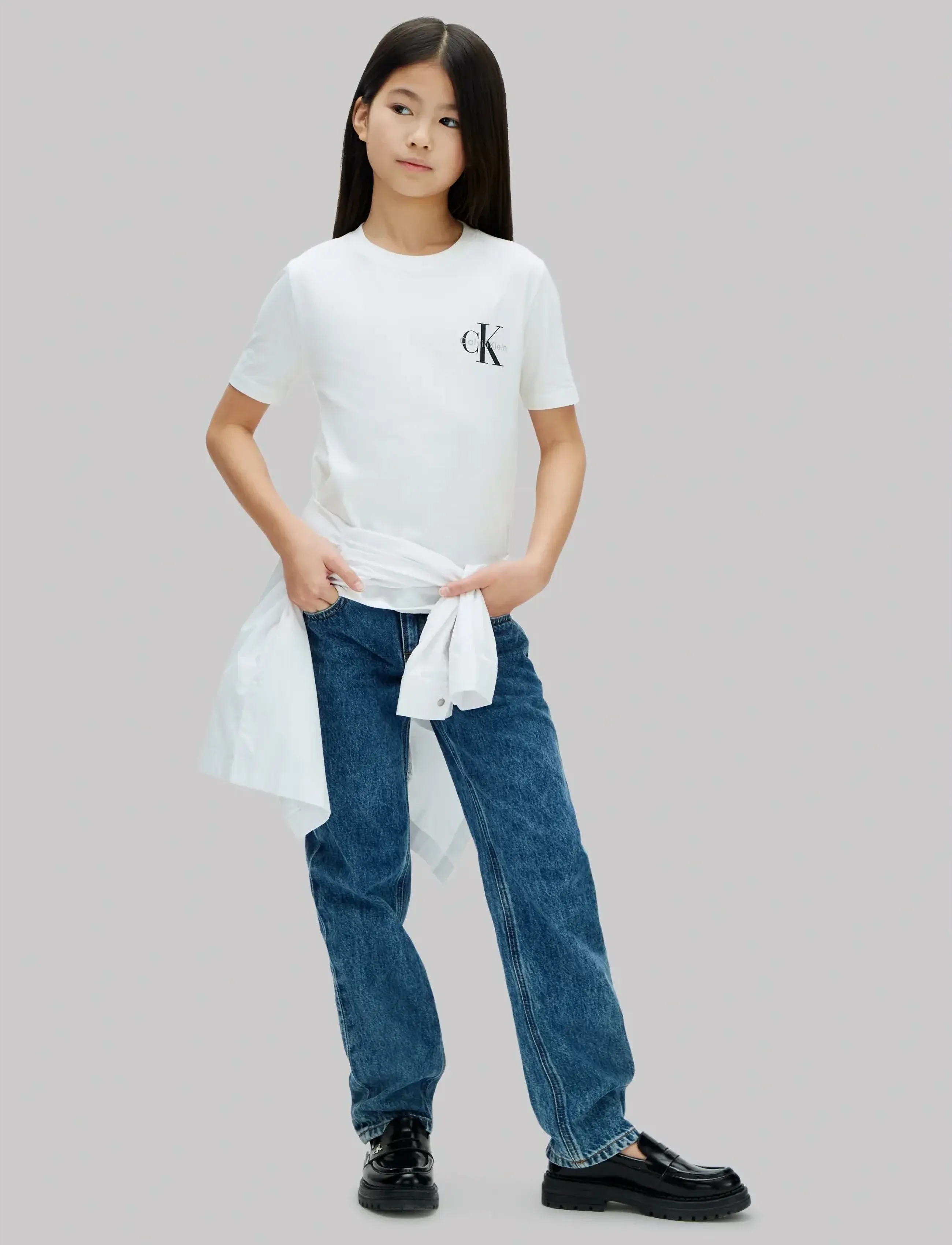 Calvin Klein CHEST MONO LOGO SS T-SHIRT - Oberteile - WHITE 11-0601 TCX / white