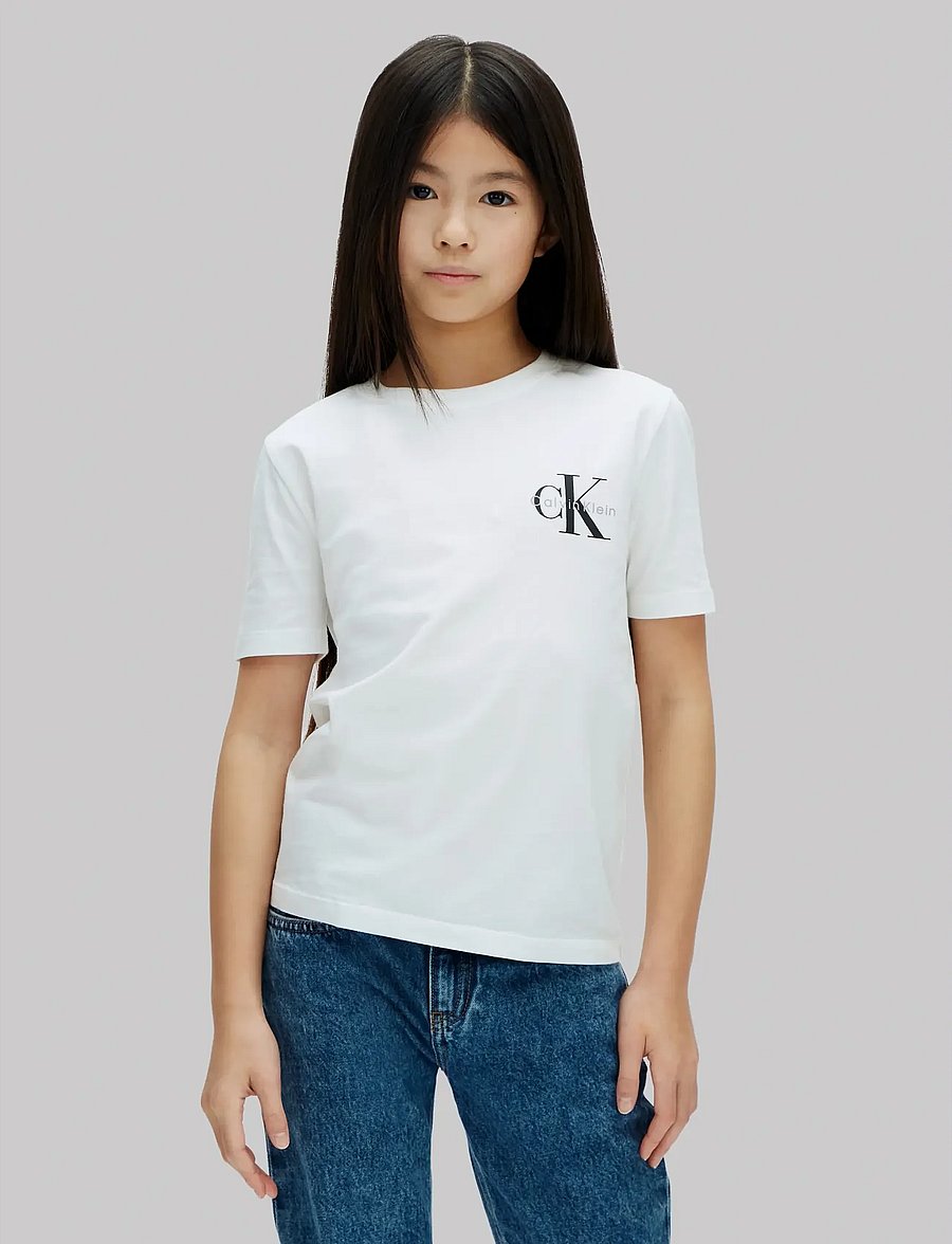 Calvin Klein - CHEST MONO LOGO SS T-SHIRT - korte mouwen - white 11-0601 tcx - 2