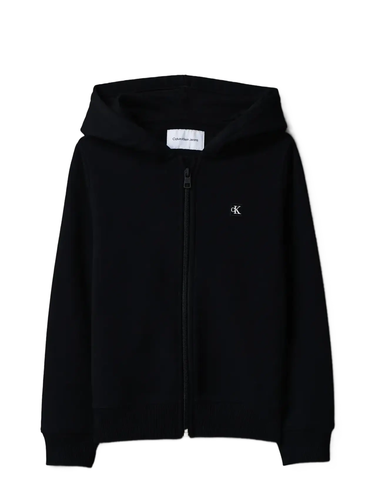 Calvin Klein MINI BADGE ZIP HOODIE - Tøj - BLACK [CSI] 25CW1000175CK / black