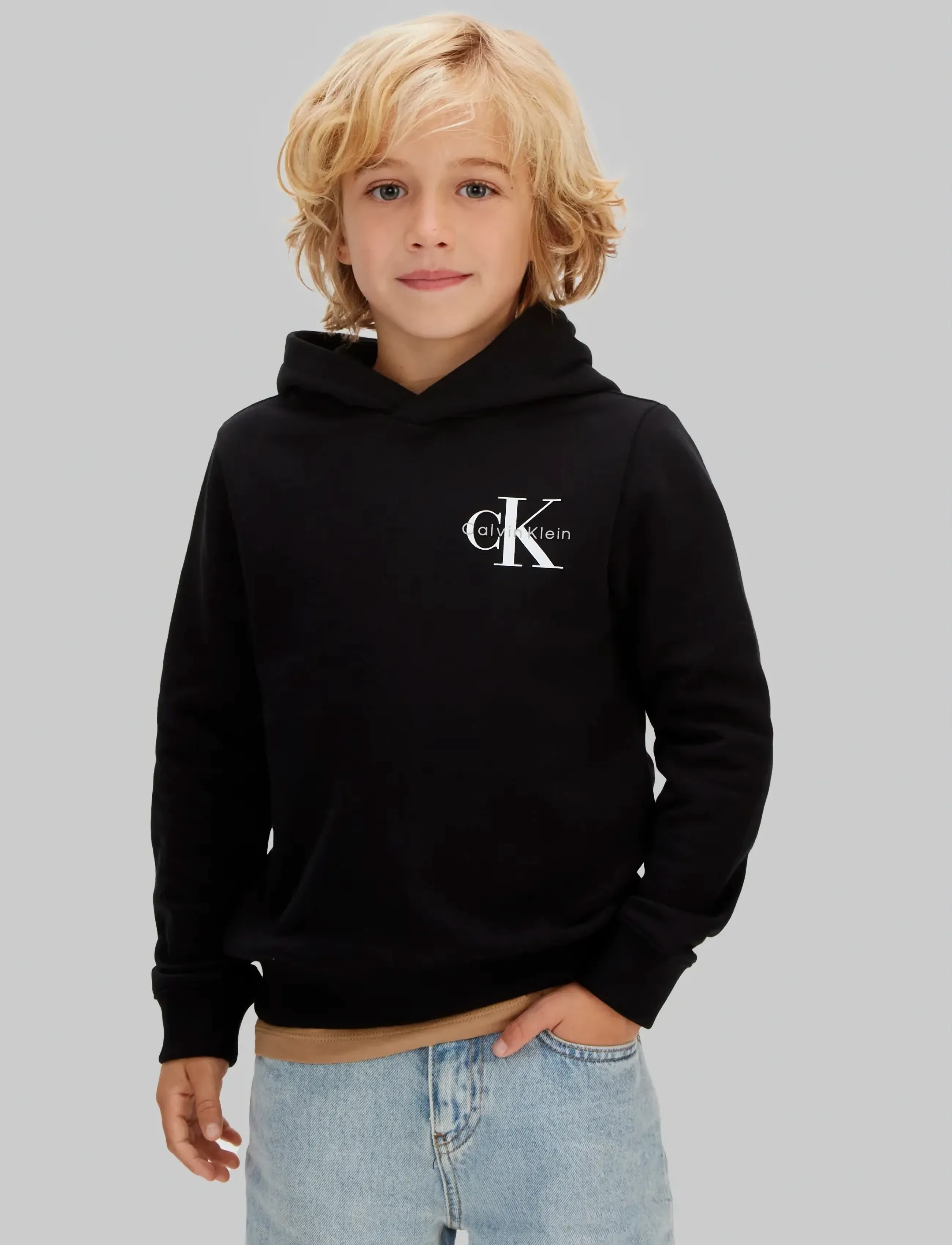 Calvin Klein - CHEST MONO LOGO HOODIE - hættetrøjer - black [csi] 25cw1000175ck - 2
