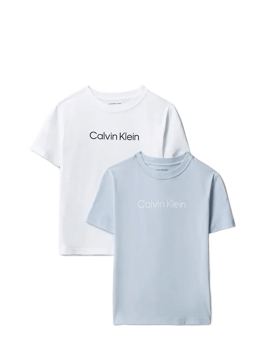 Calvin Klein - 2-PACK INST. LOGO SS T-SHIRT - kurzärmelige - brightwhite kentuckyblue - 1