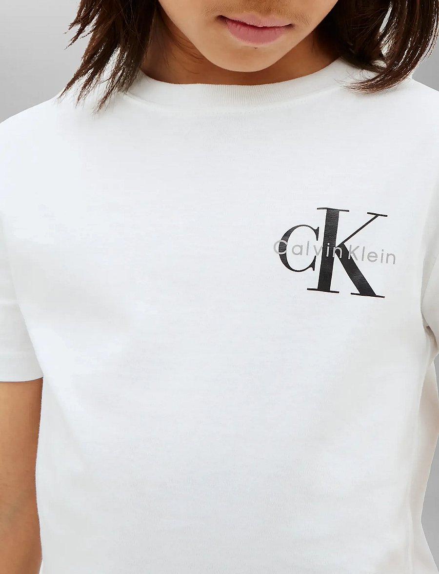 Calvin Klein - SMALL CHEST MONOLOGO SS T-SHIRT - kurzärmelige - bright white - 3