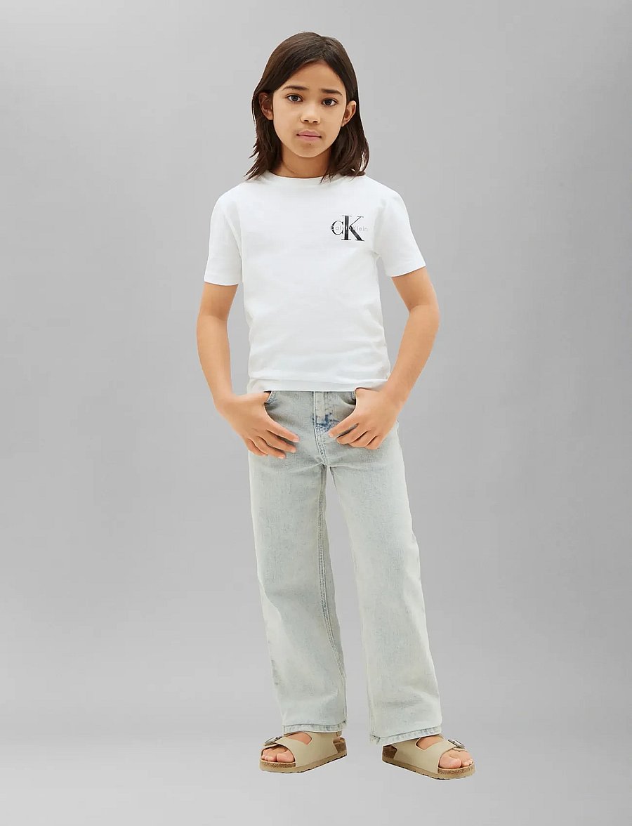 Calvin Klein - SMALL CHEST MONOLOGO SS T-SHIRT - kurzärmelige - bright white - 4
