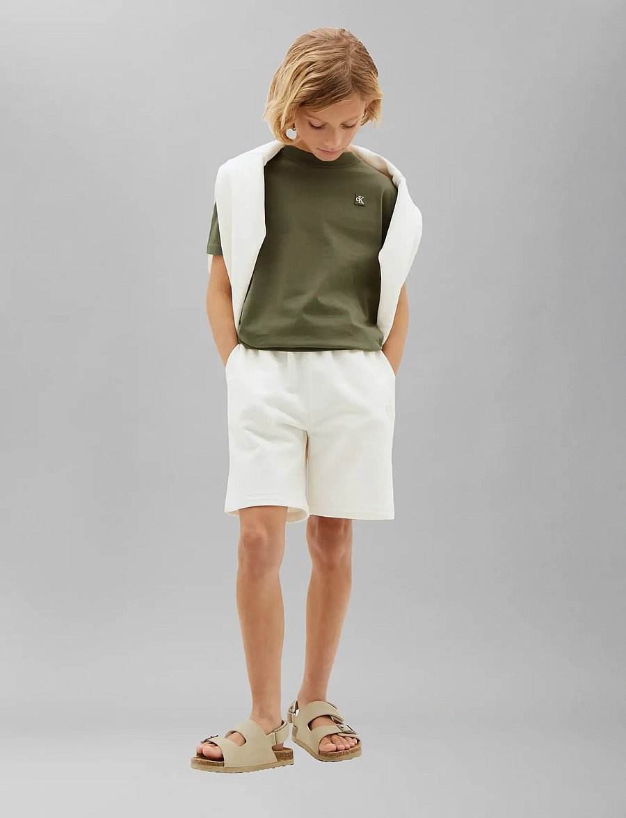 Calvin Klein - MINI BADGE REG T-SHIRT - kortærmede t-shirts - dusty olive - 4