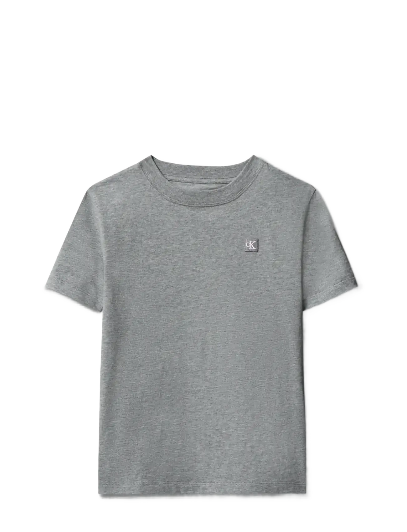 Calvin Klein MINI BADGE REG T-SHIRT - Clothing - MEDIUM GREY HEATHER / grey