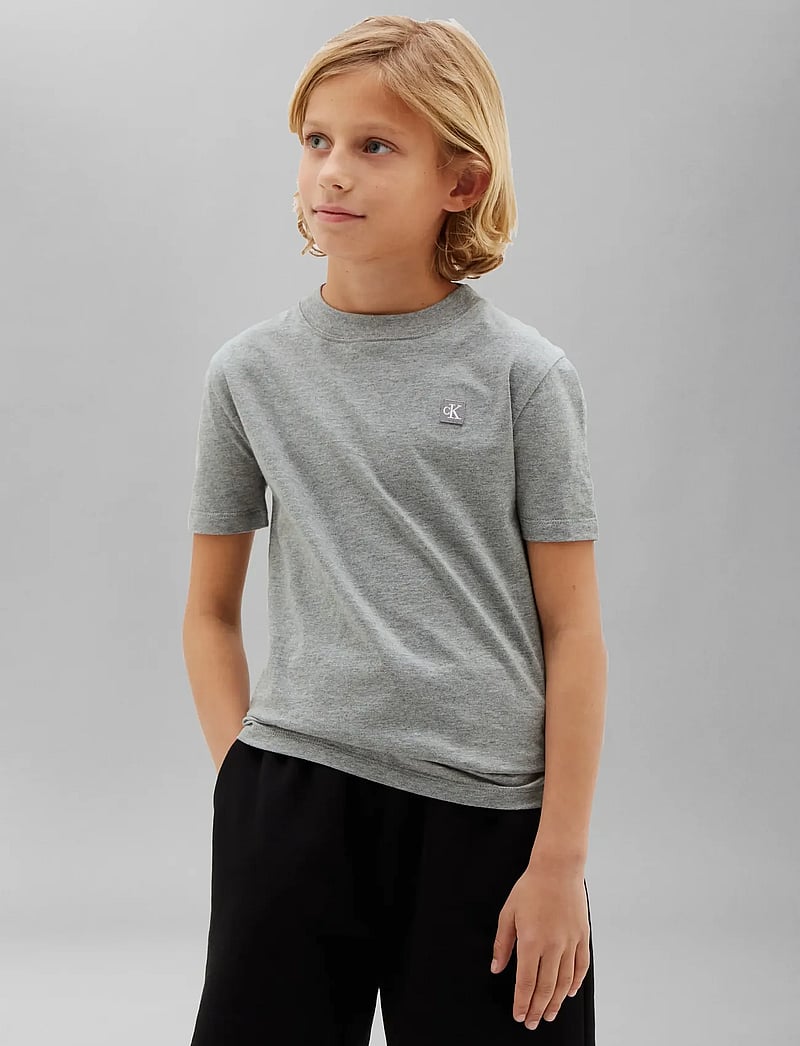 Calvin Klein - MINI BADGE REG T-SHIRT - korte mouwen - medium grey heather - 0