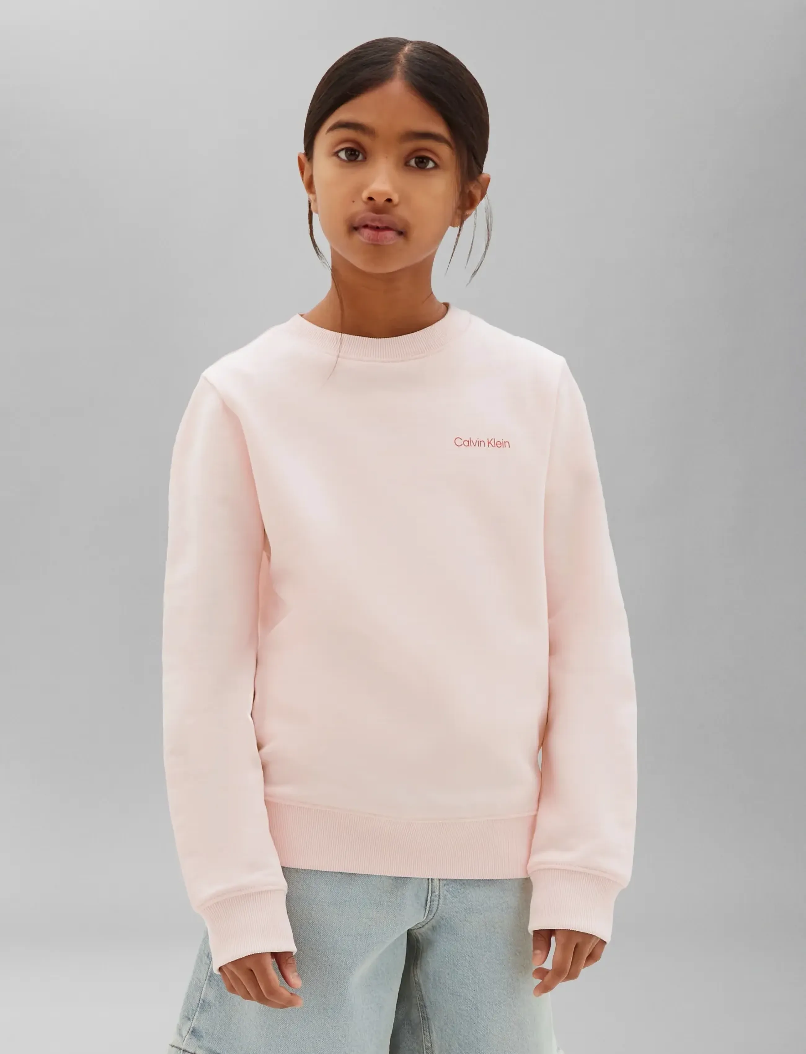 Calvin Klein Small Chest Inst. Logo Reg Cn, 128, Pink, Sweatshirts & Hættetrøjer > Sweatshirts, Børn