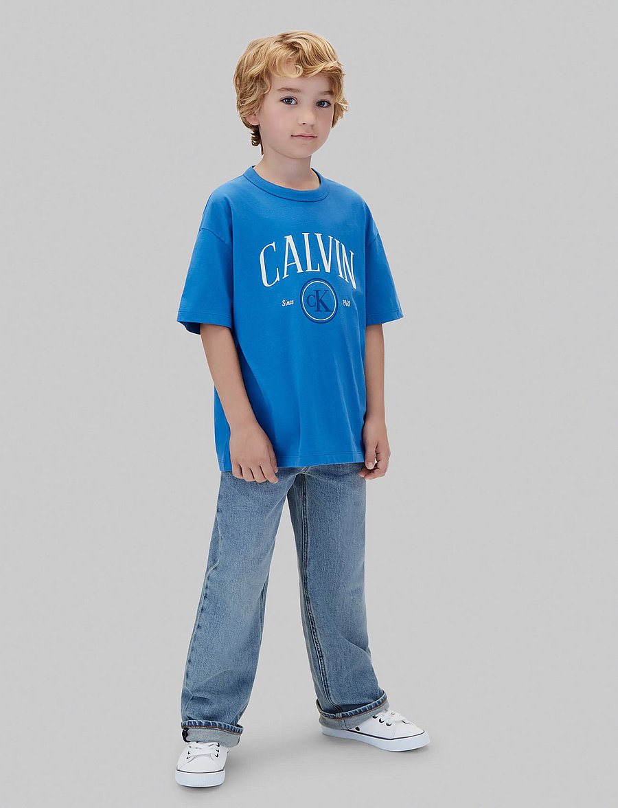 Calvin Klein - CALIVIN CK CIRCLE SS T-SHIRT - lühikeste varrukatega t-särgid - vallarta blue - 0