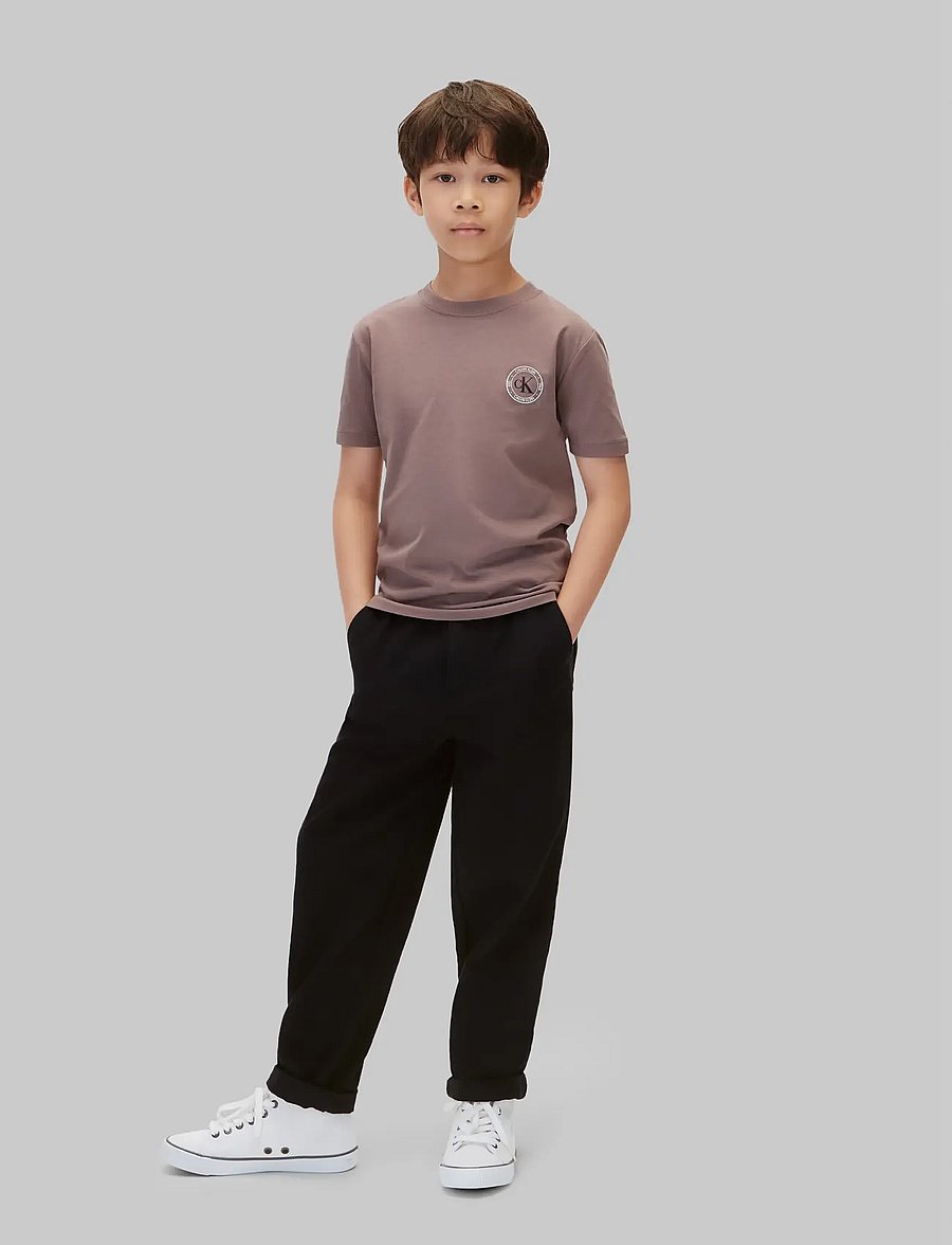 Calvin Klein - CK SMALL CHEST CIRCLE SS T-SHIRT - kortärmade t-shirts - iron - 0