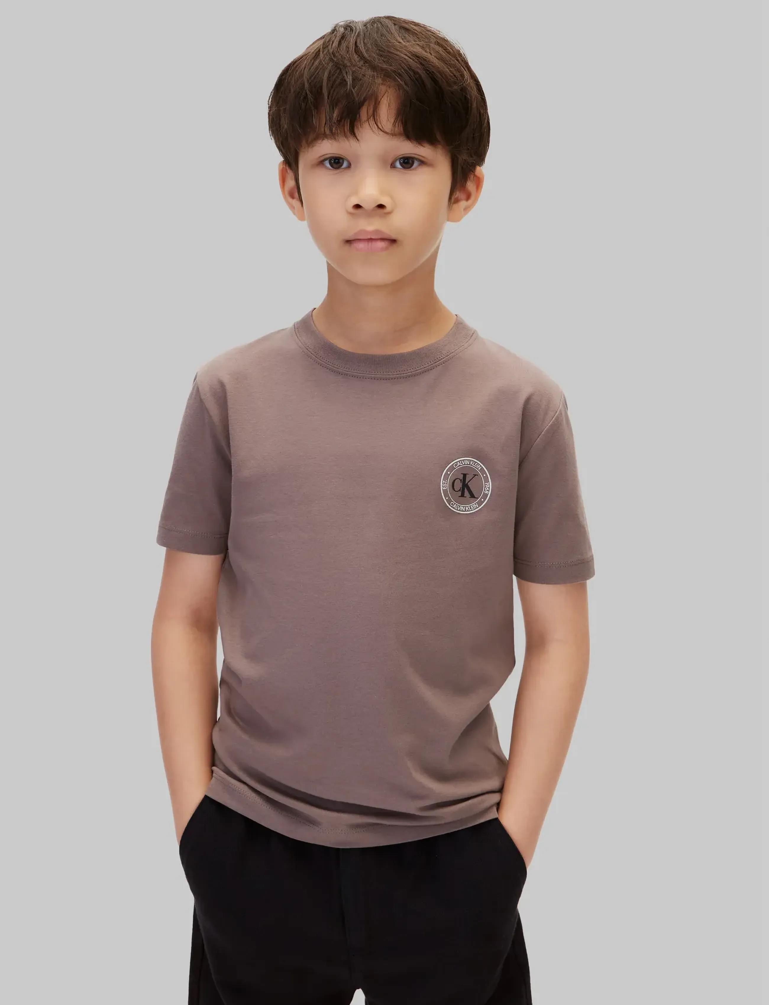 Calvin Klein - CK SMALL CHEST CIRCLE SS T-SHIRT - iron - 3