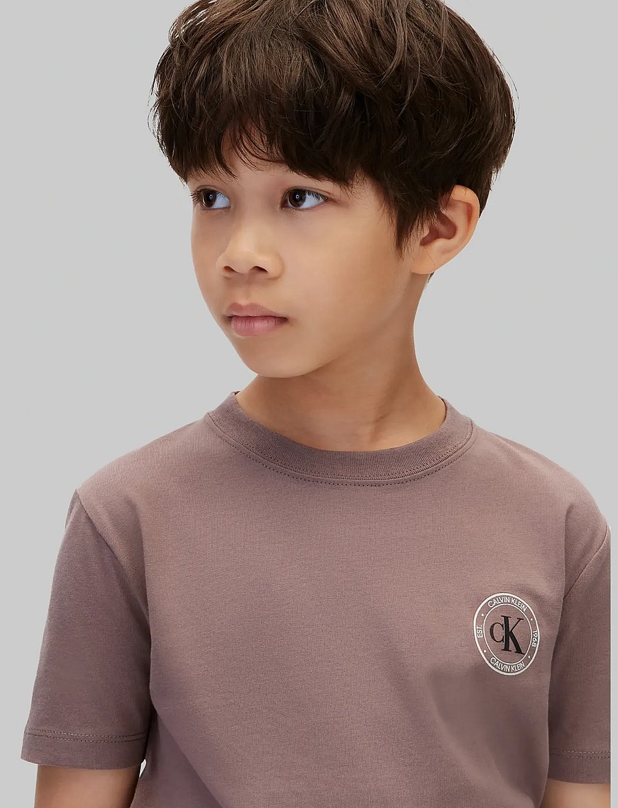 Calvin Klein - CK SMALL CHEST CIRCLE SS T-SHIRT - kortärmade t-shirts - iron - 4