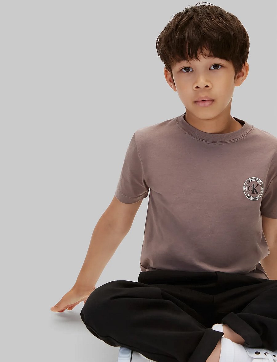 Calvin Klein - CK SMALL CHEST CIRCLE SS T-SHIRT - kortärmade t-shirts - iron - 5